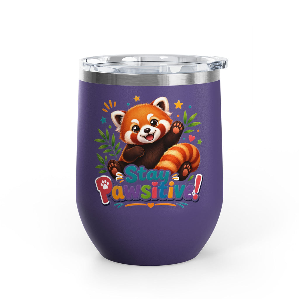 Stay Pawsitive Red Panda Tumbler — 12oz Insulated Cute Animal Gift