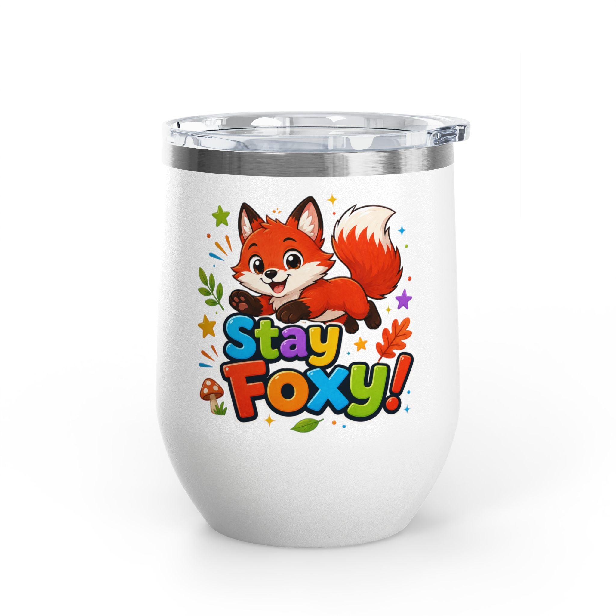 Stay Foxy 12oz Tumbler — Cute Fox Insulated Cup