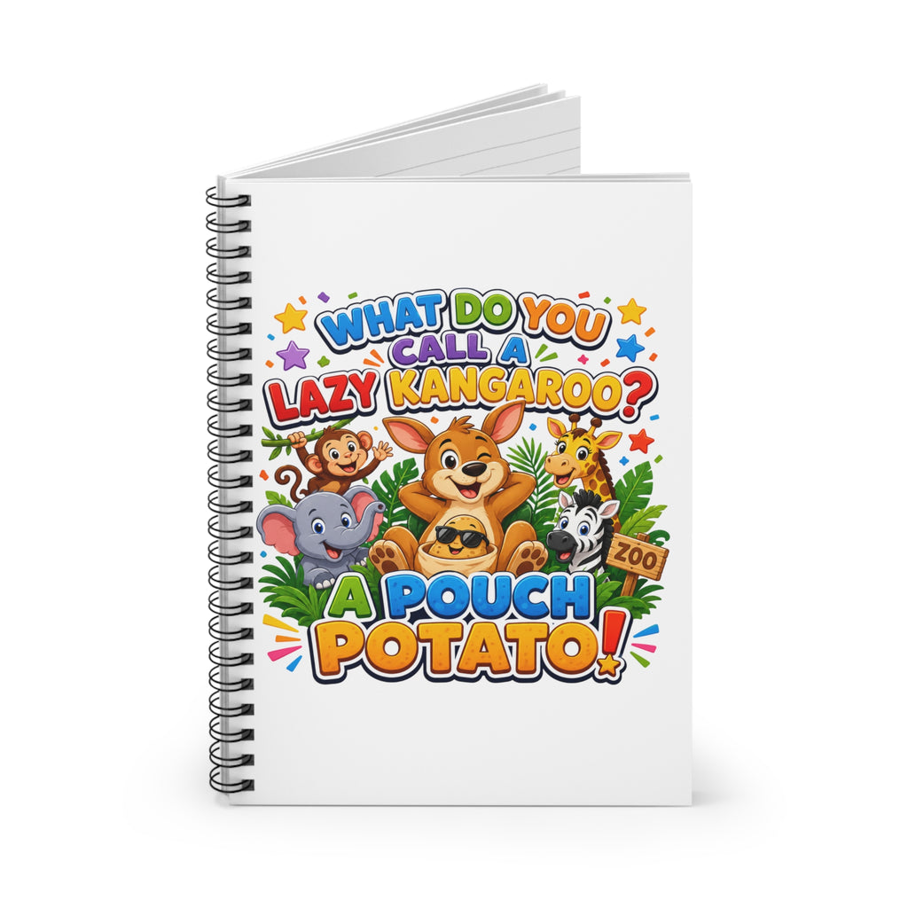 Lazy Kangaroo Pouch Potato Spiral Notebook | Ruled Journal