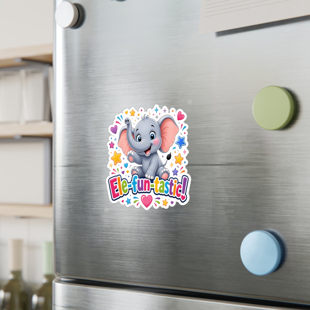 Ele-fun-tastic! Cute Baby Elephant Kiss-Cut Vinyl Sticker