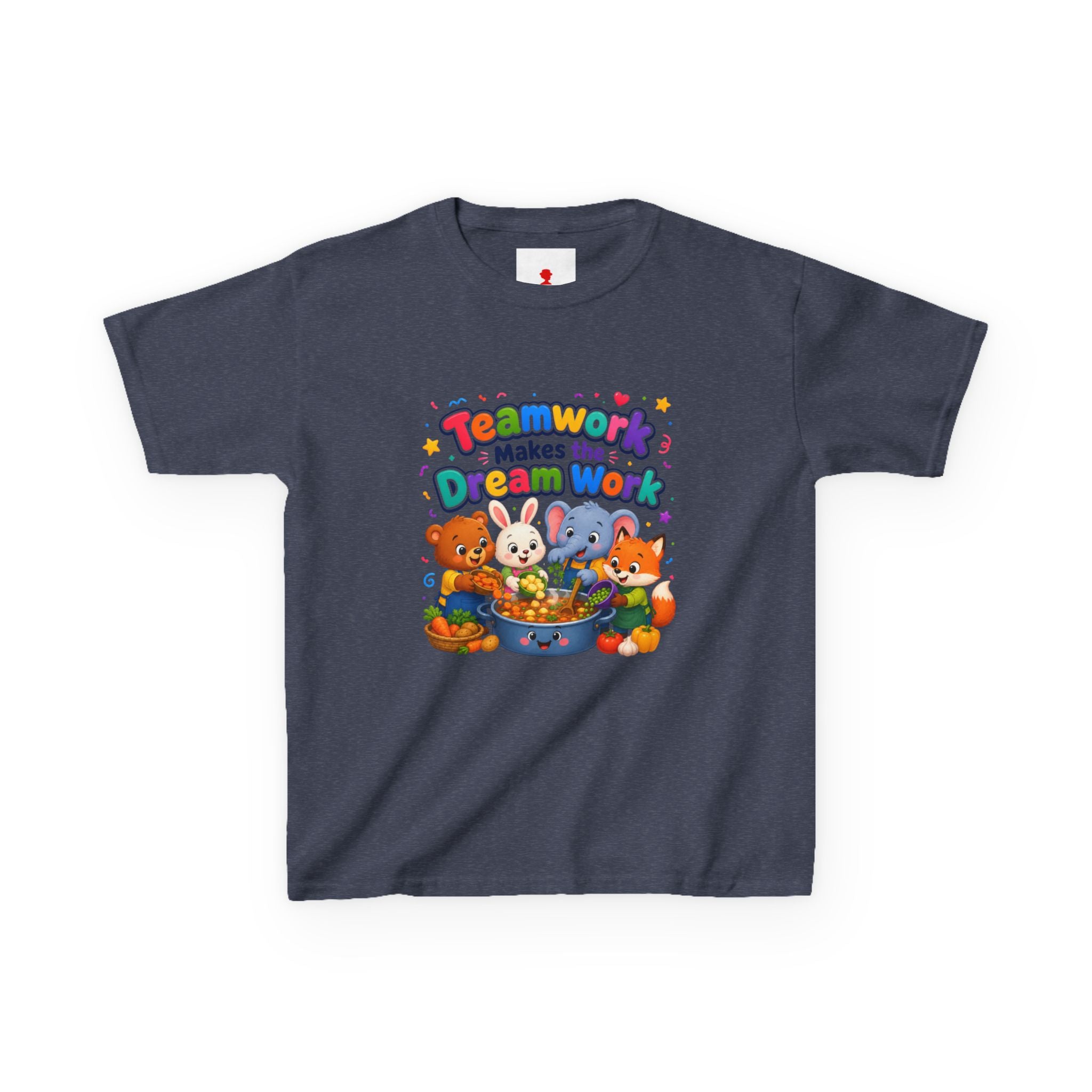 Kids Tee — “Teamwork Makes the Dream Work” Cute Animal Classroom Shirt