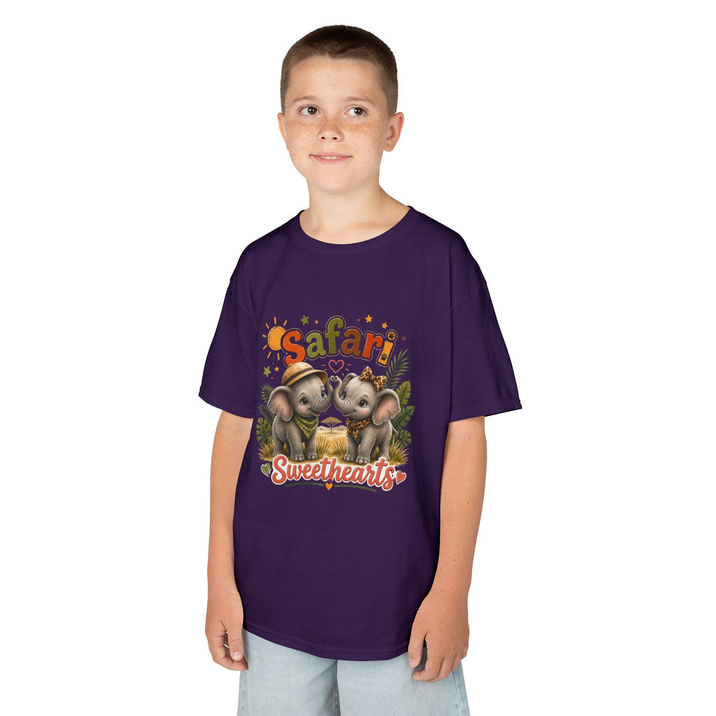 Kids Safari Sweethearts Tee — Cute Elephant Jungle Graphic T-Shirt
