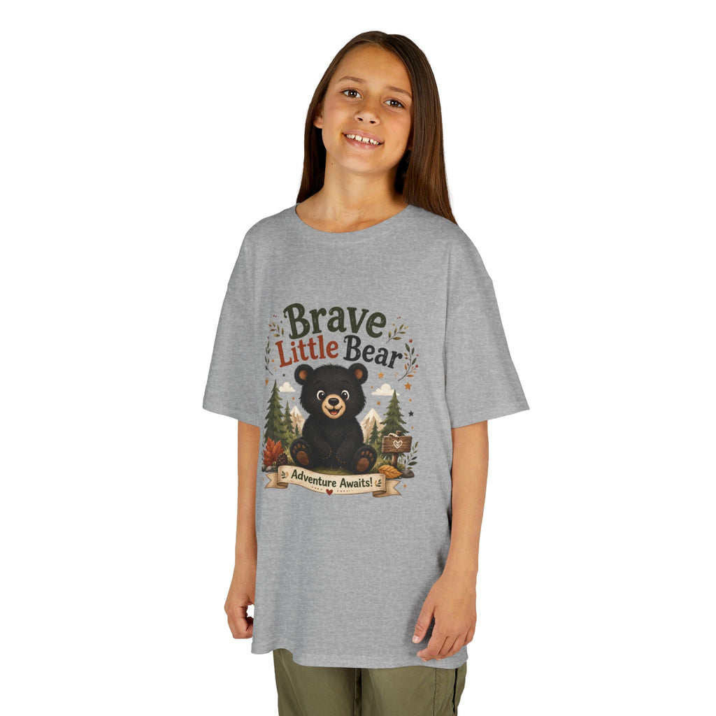 Kids Tee — "Brave Little Bear" Adventure Graphic Shirt