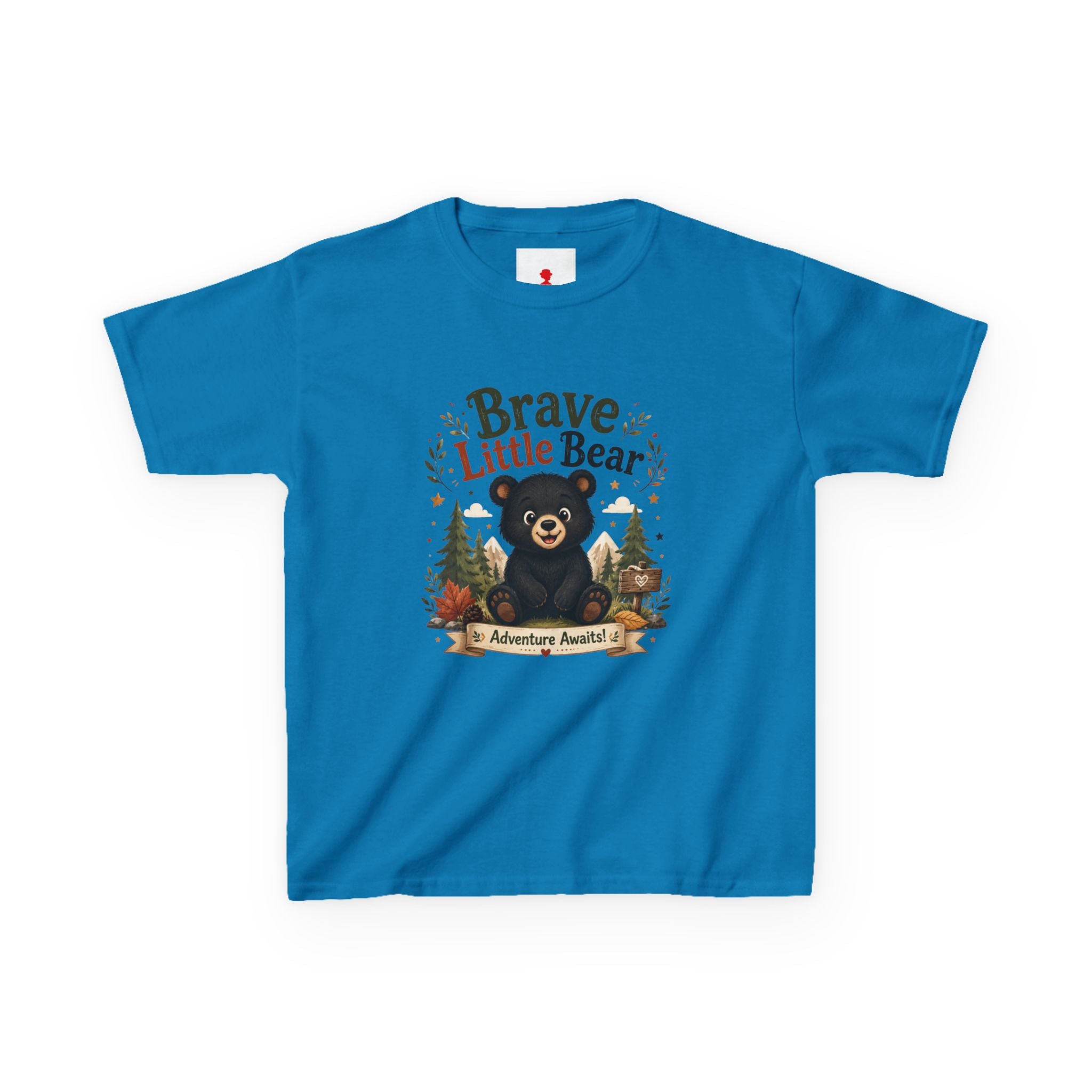 Kids Tee — "Brave Little Bear" Adventure Graphic Shirt