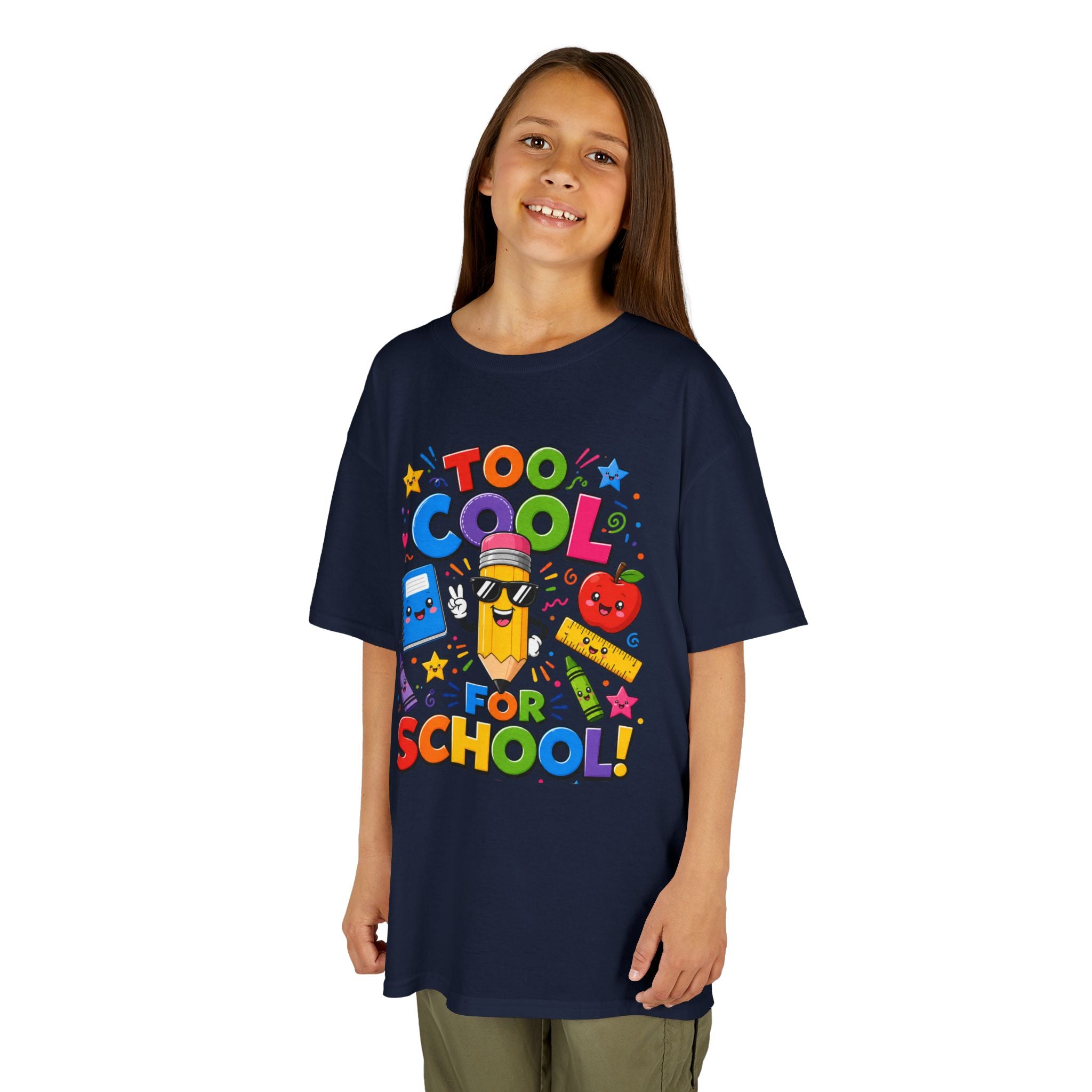 Too Cool For School Kids Tee | Cute Pencil School Supplies Back to School