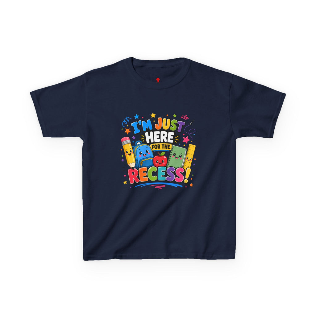 I'm Just Here for Recess Kids T-Shirt | Playful School Graphic Tee