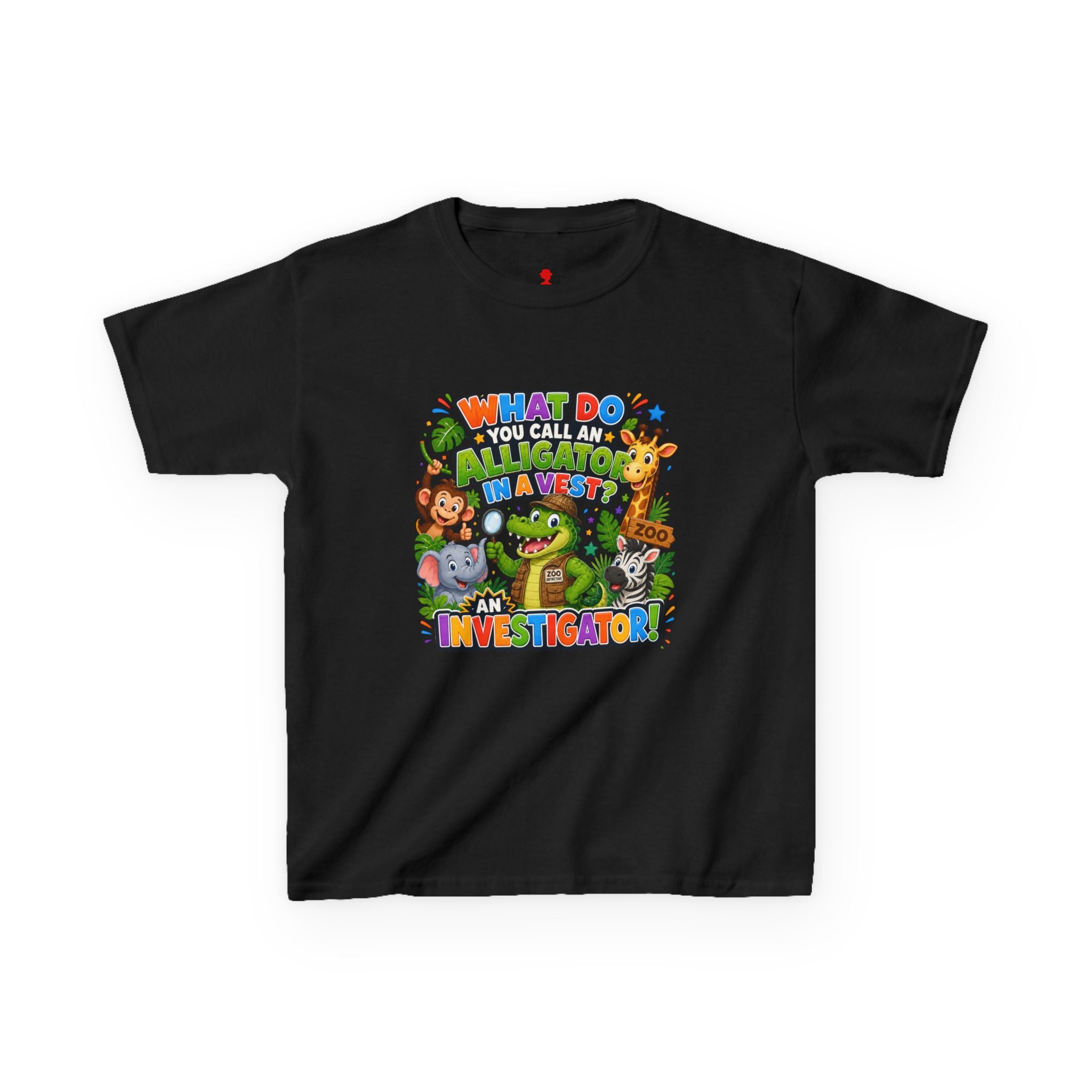 What Do You Call An Alligator? Investigator Kids T-Shirt | Cute Jungle Animals Puzzle