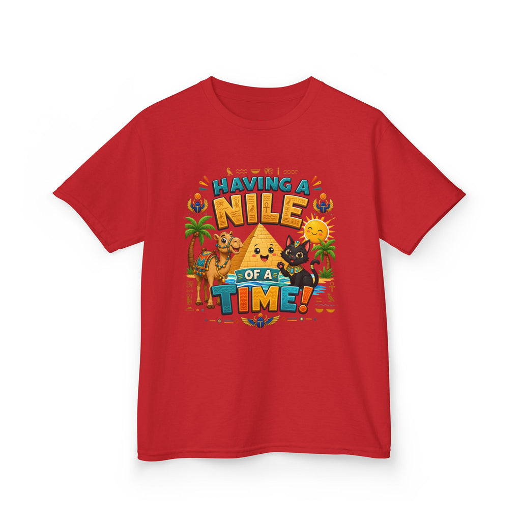 Having a Nile of a Time Kids Tee | Camel Pyramid Desert Cartoon