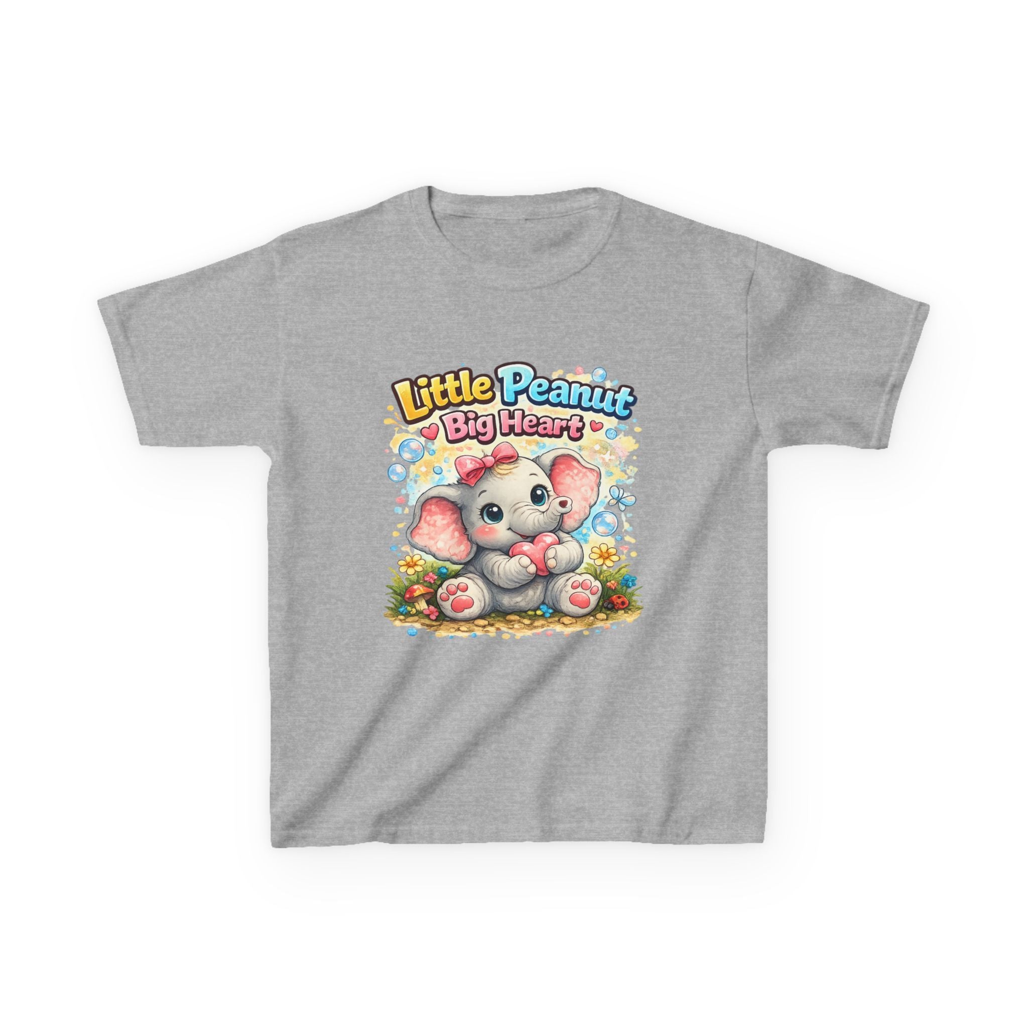 Kids Tee — "Little Peanut Big Heart" Cute Baby Elephant Shirt for Toddlers