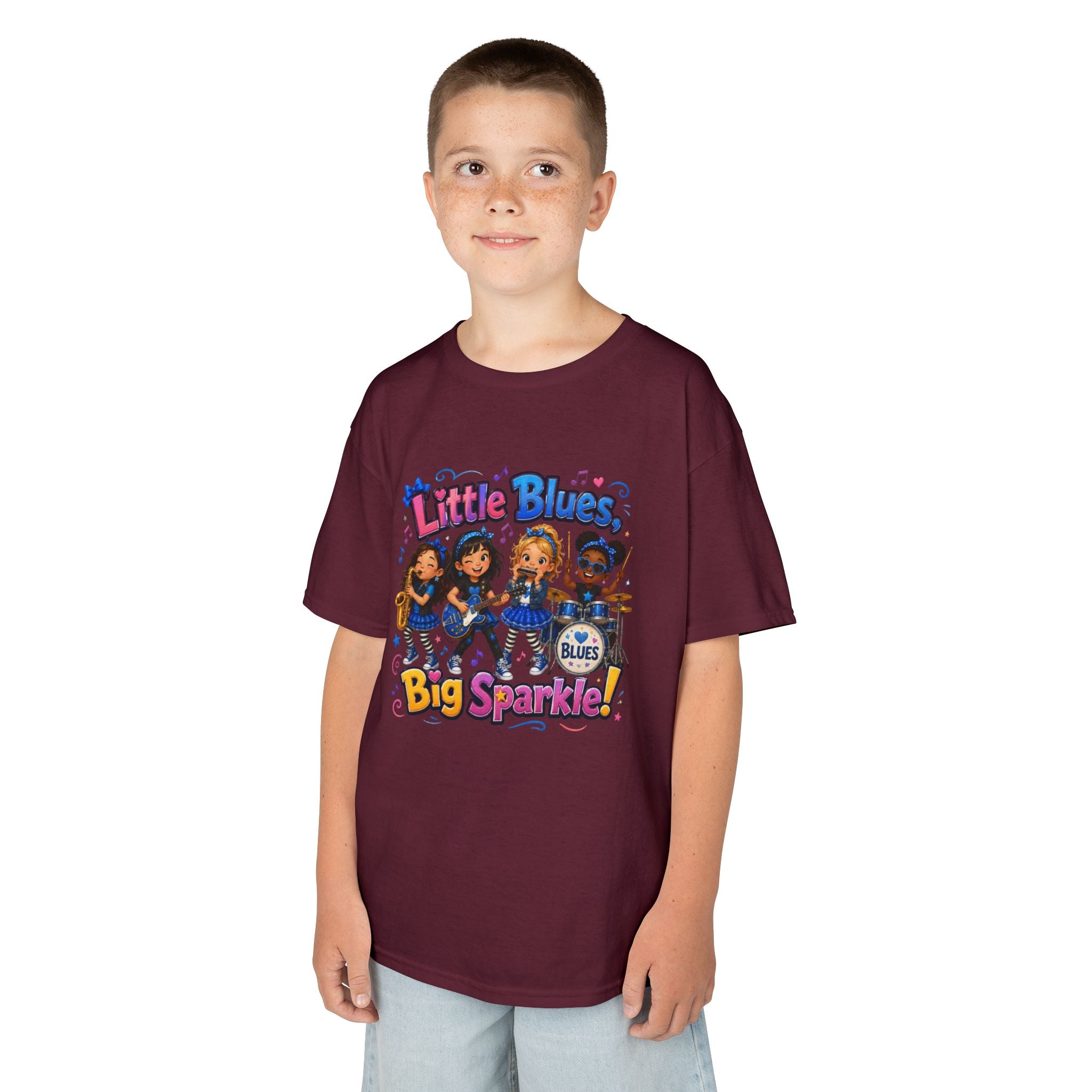 Kids Tee — "Little Blues Big Sparkle" Band Graphic
