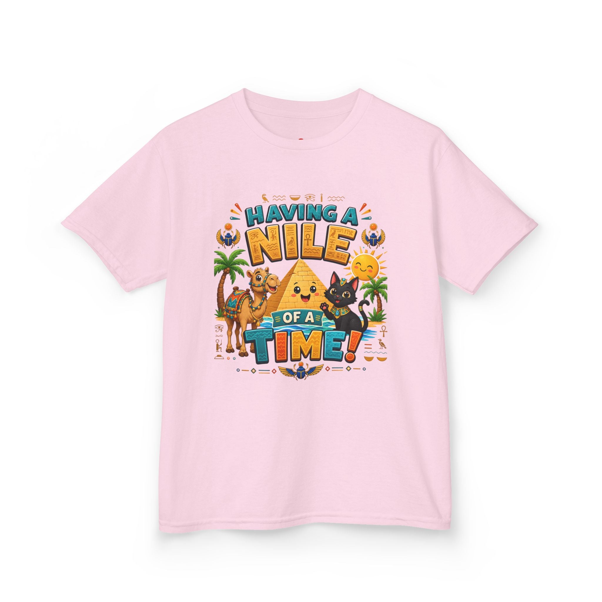 Having a Nile of a Time Kids Tee | Camel Pyramid Desert Cartoon