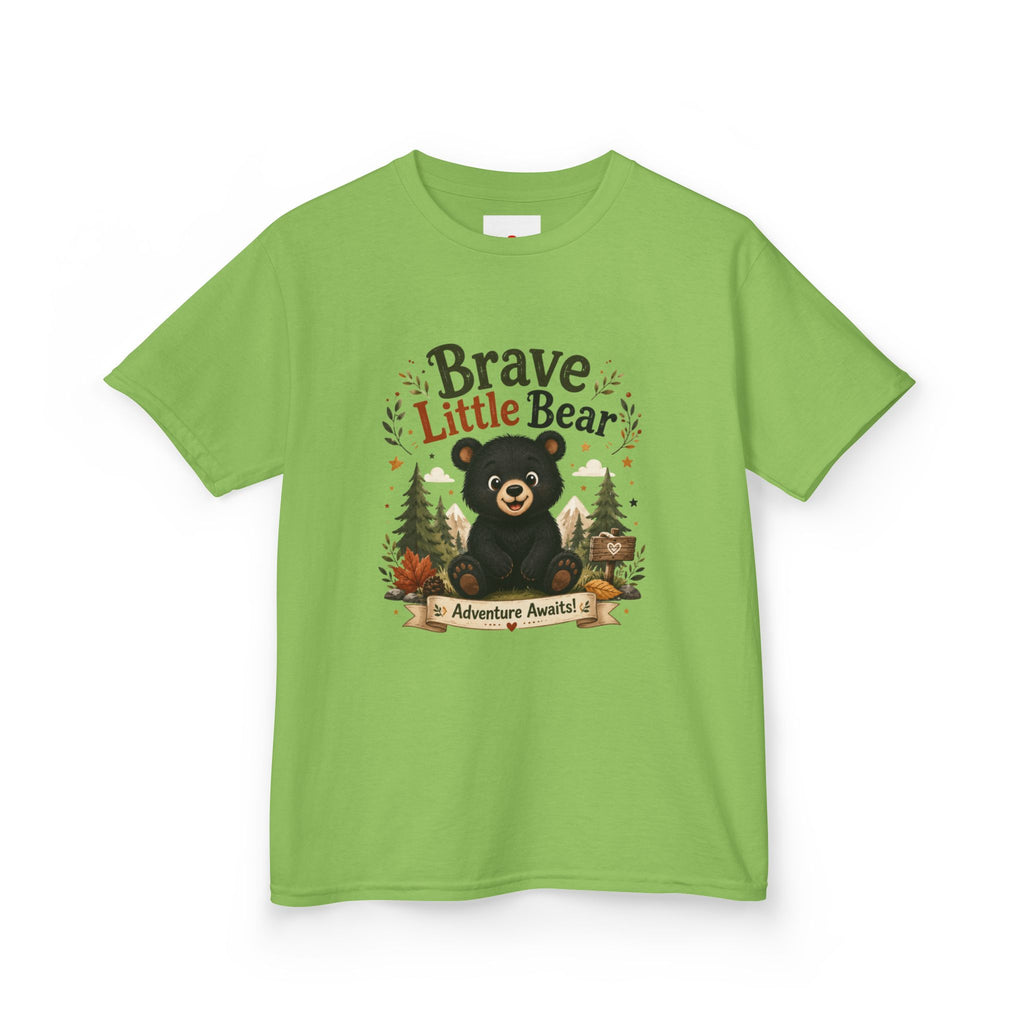 Kids Tee — "Brave Little Bear" Adventure Graphic Shirt
