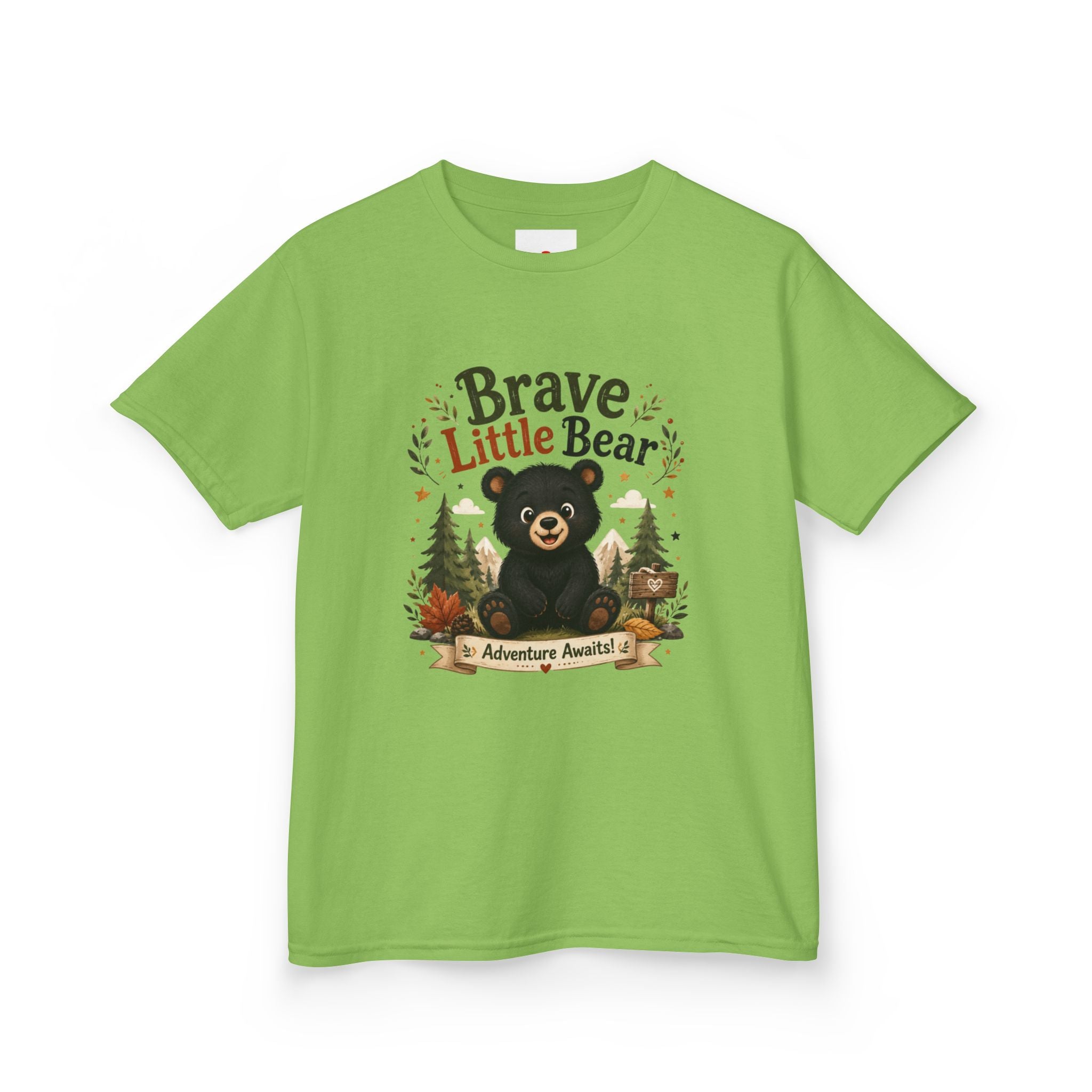Kids Tee — "Brave Little Bear" Adventure Graphic Shirt