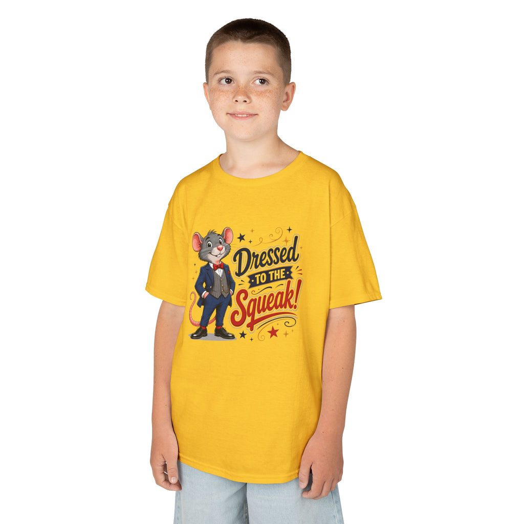 Kids Tee — "Dressed to the Squeak" Cartoon Mouse Graphic