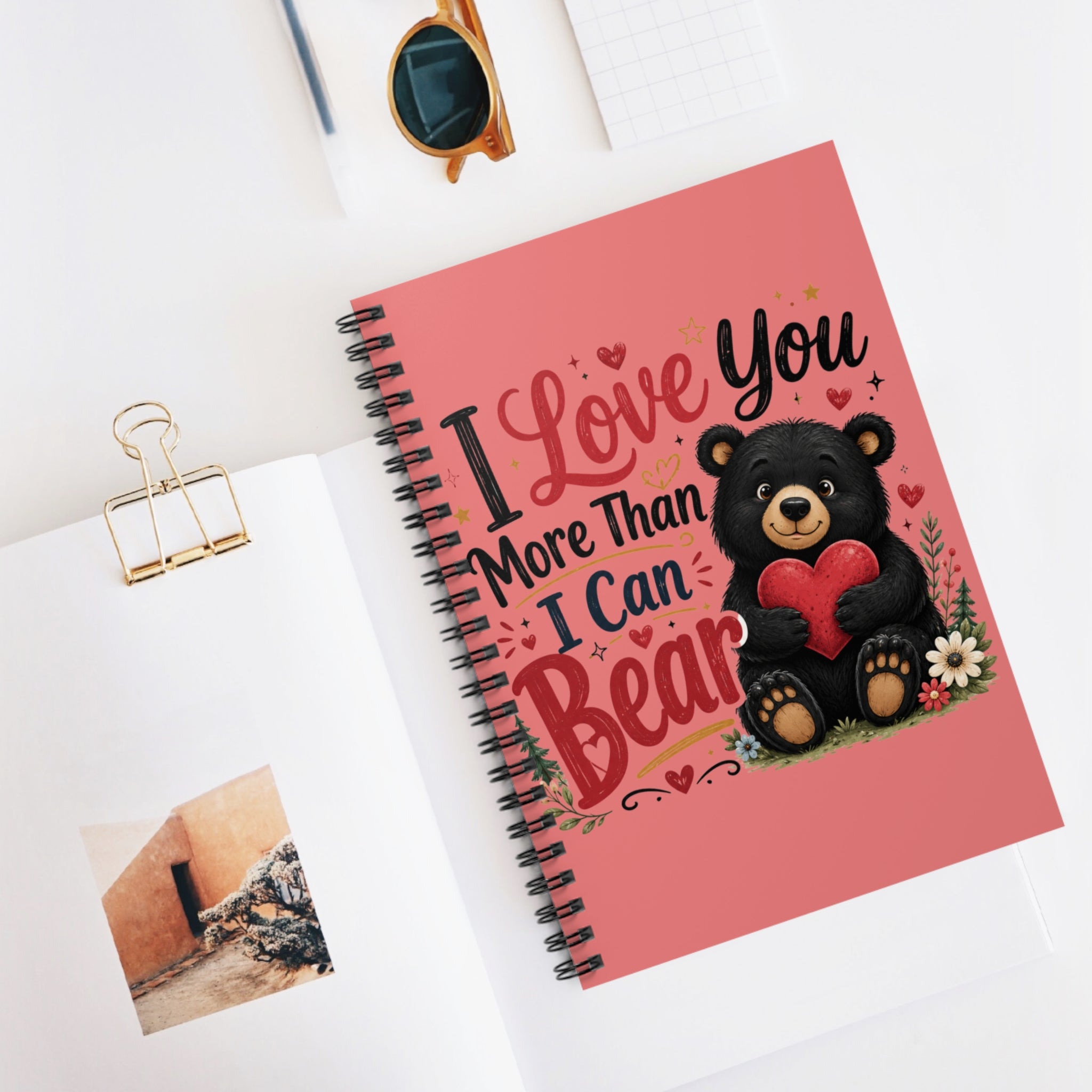 Notebook — "I Love You More Than I Can Bear" Cute Bear Valentine Journal