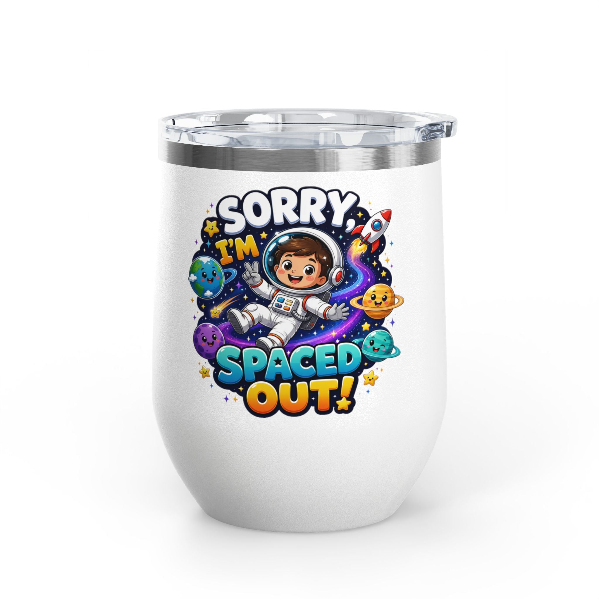 Spaced Out  — 12oz Insulated Space-themed Travel Cup