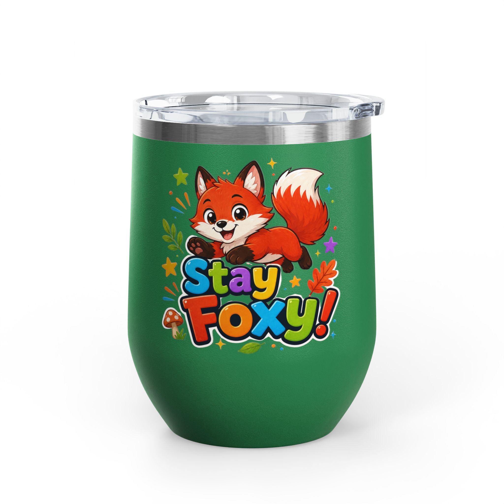 Stay Foxy 12oz Tumbler — Cute Fox Insulated Cup