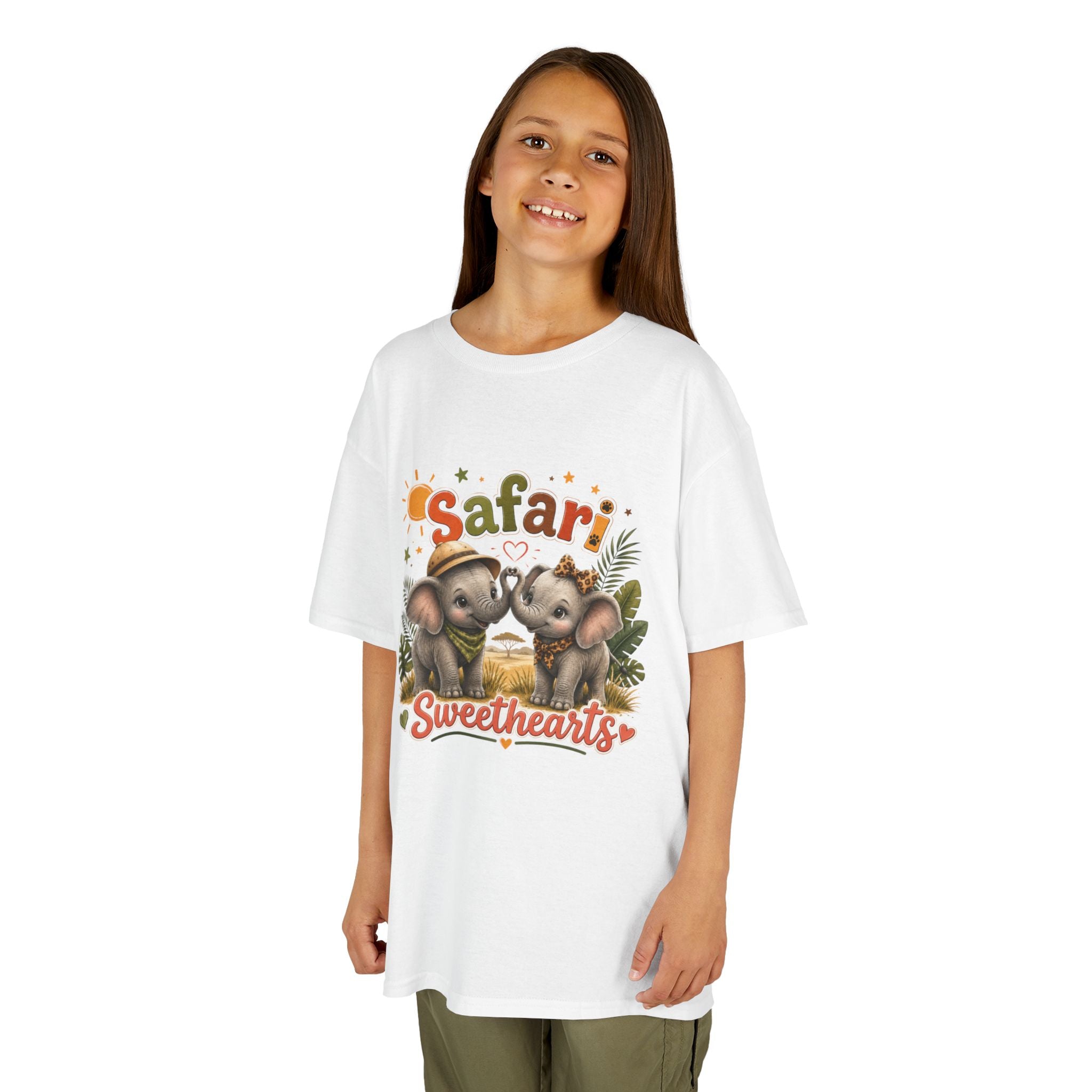 Kids Safari Sweethearts Tee — Cute Elephant Jungle Graphic T-Shirt
