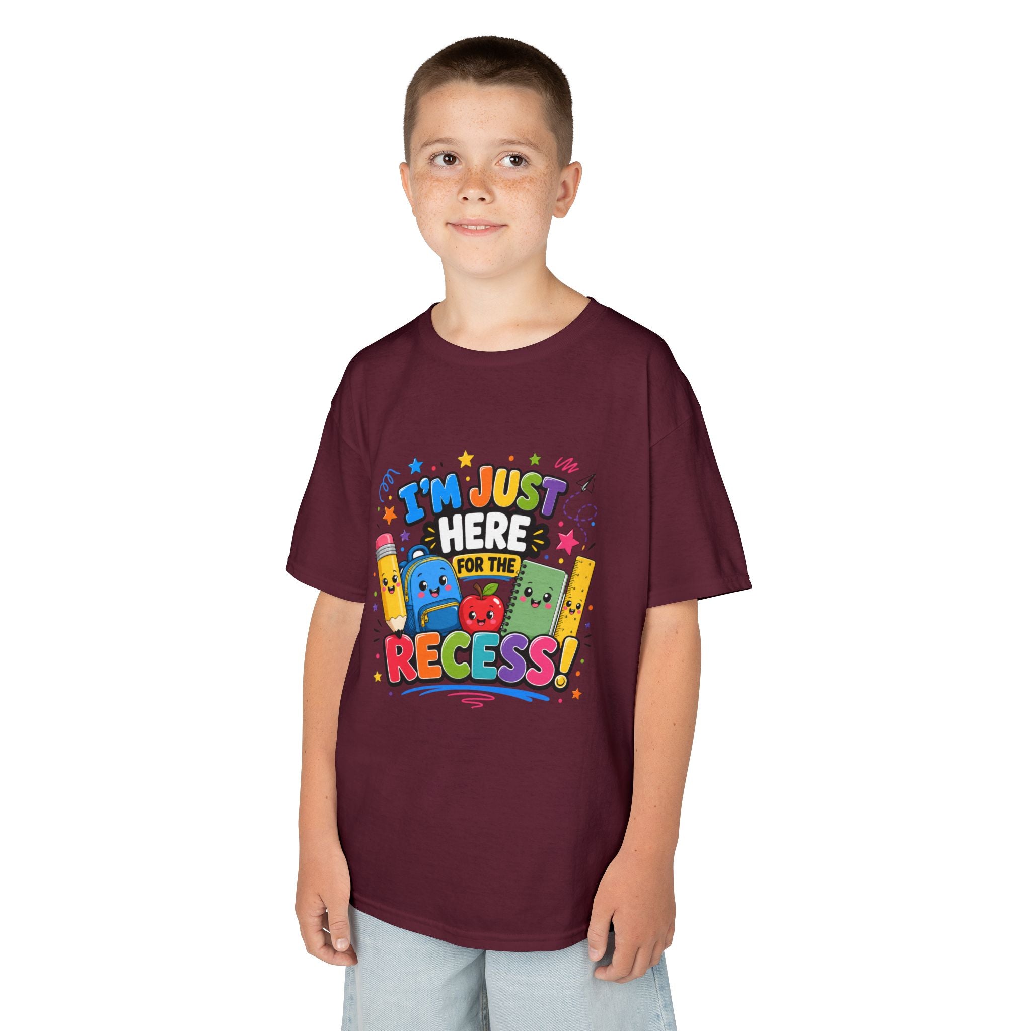 I'm Just Here for Recess Kids T-Shirt | Playful School Graphic Tee