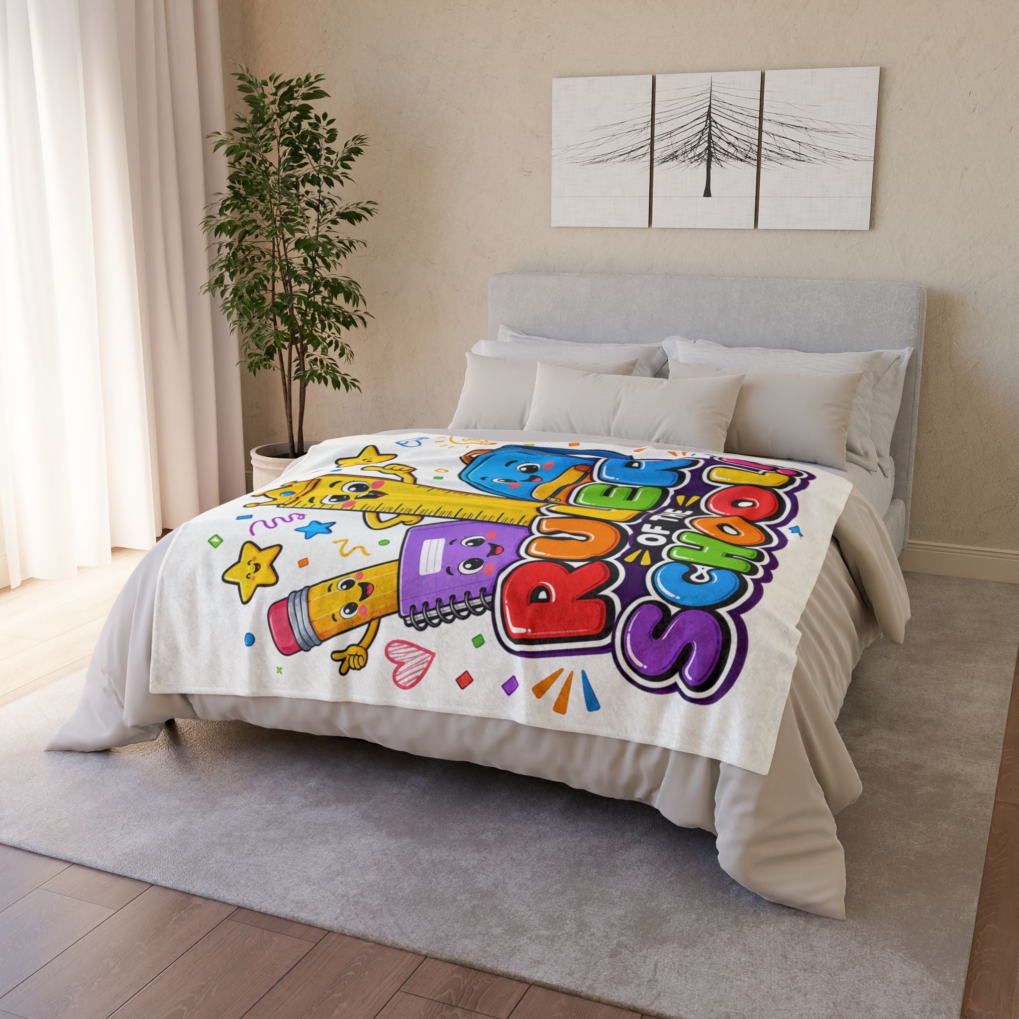 Ruler of the School Kids' Soft Polyester Blanket — Cute Back-to-School Throw