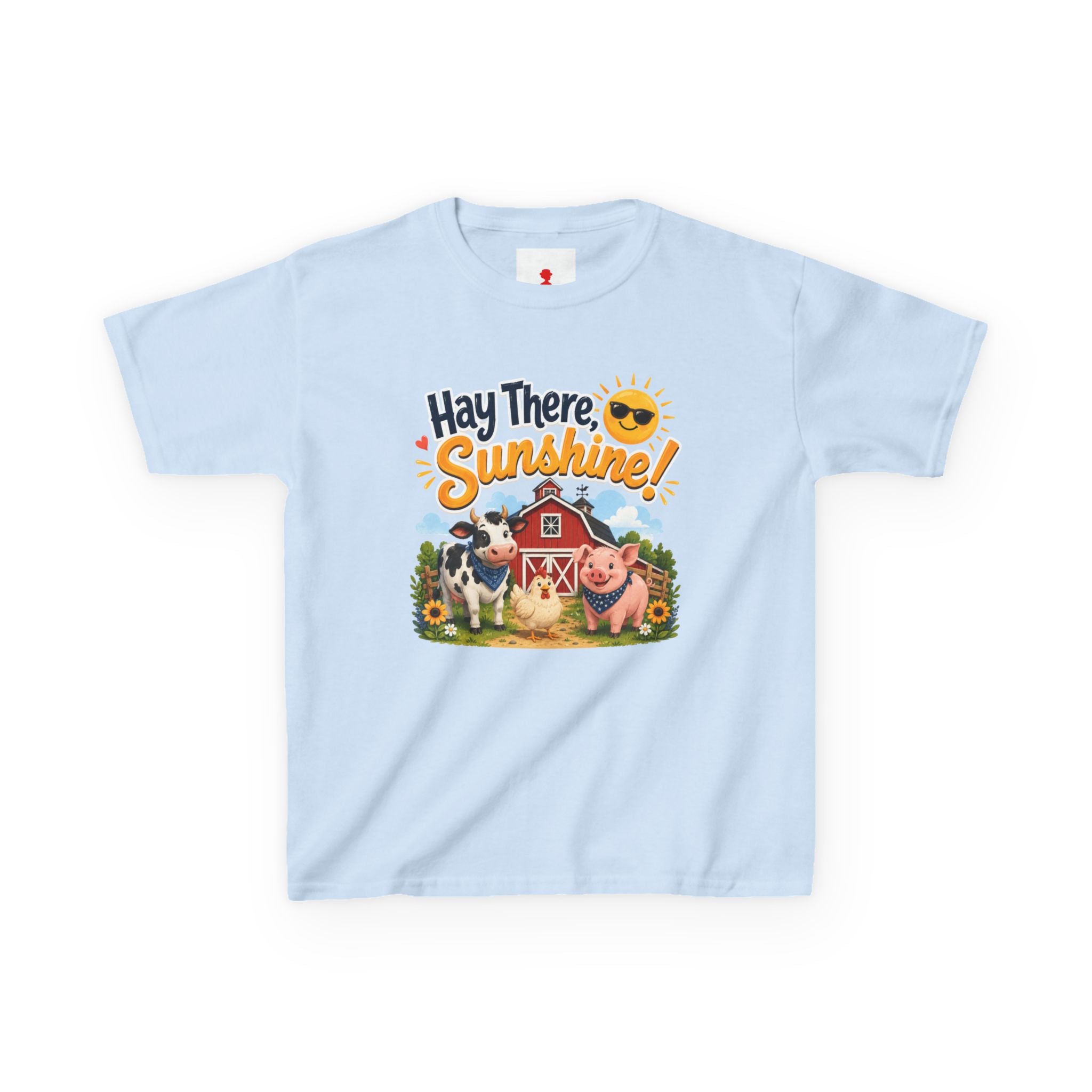 Kids Tee — "Hay There, Sunshine!" Farm Animal Graphic