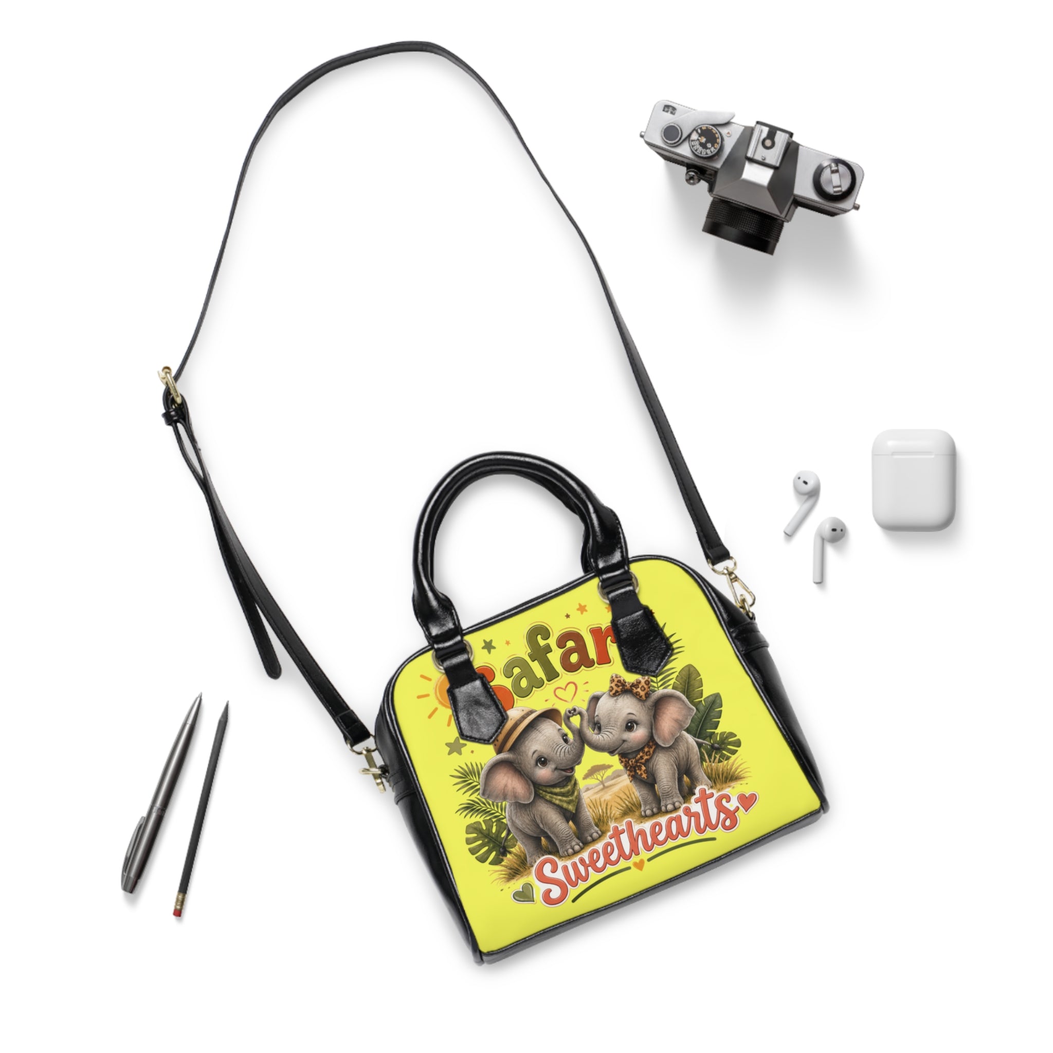 Safari Sweethearts Shoulder Handbag — Cute Elephant Print Purse