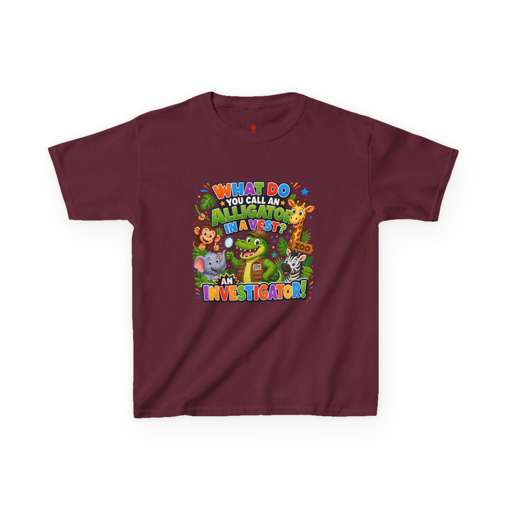 What Do You Call An Alligator? Investigator Kids T-Shirt | Cute Jungle Animals Puzzle