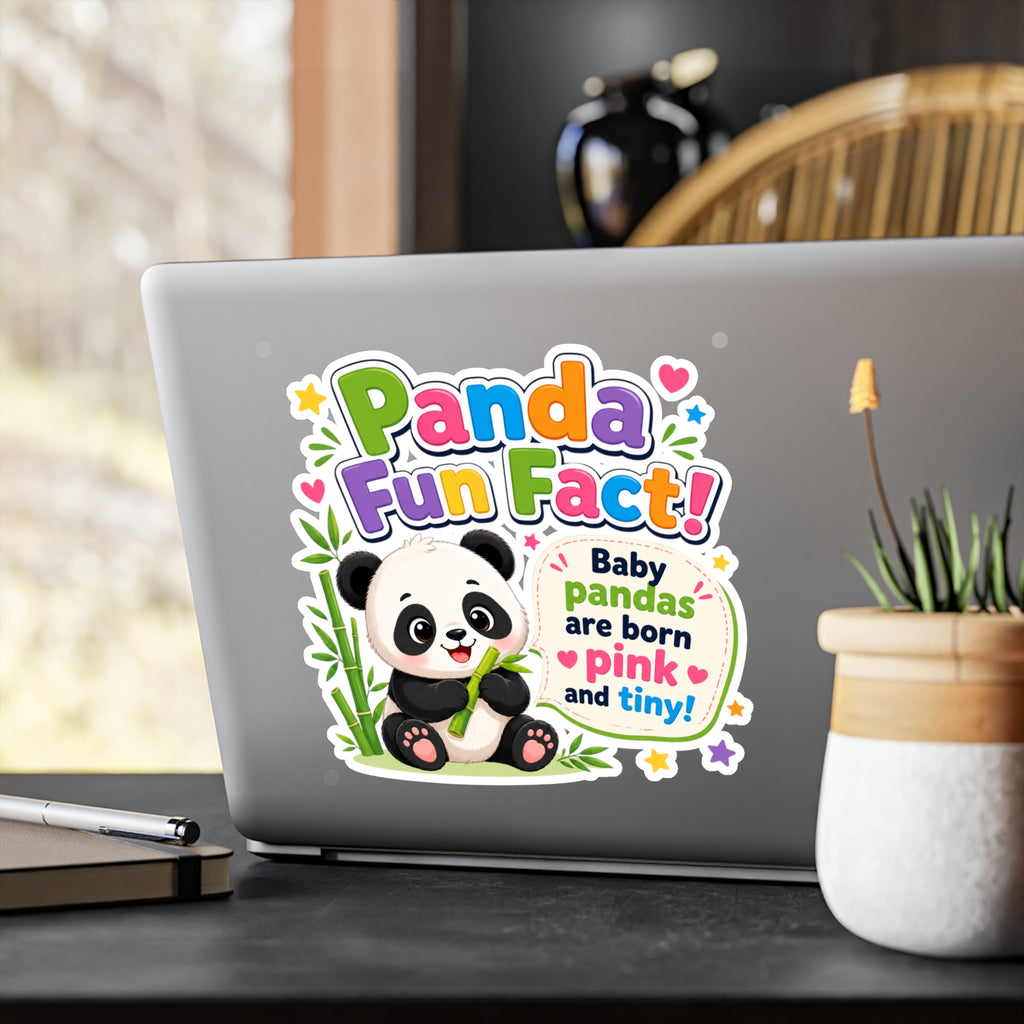 Panda Fun Fact! Kiss-Cut Vinyl Sticker — Cute Baby Panda Design