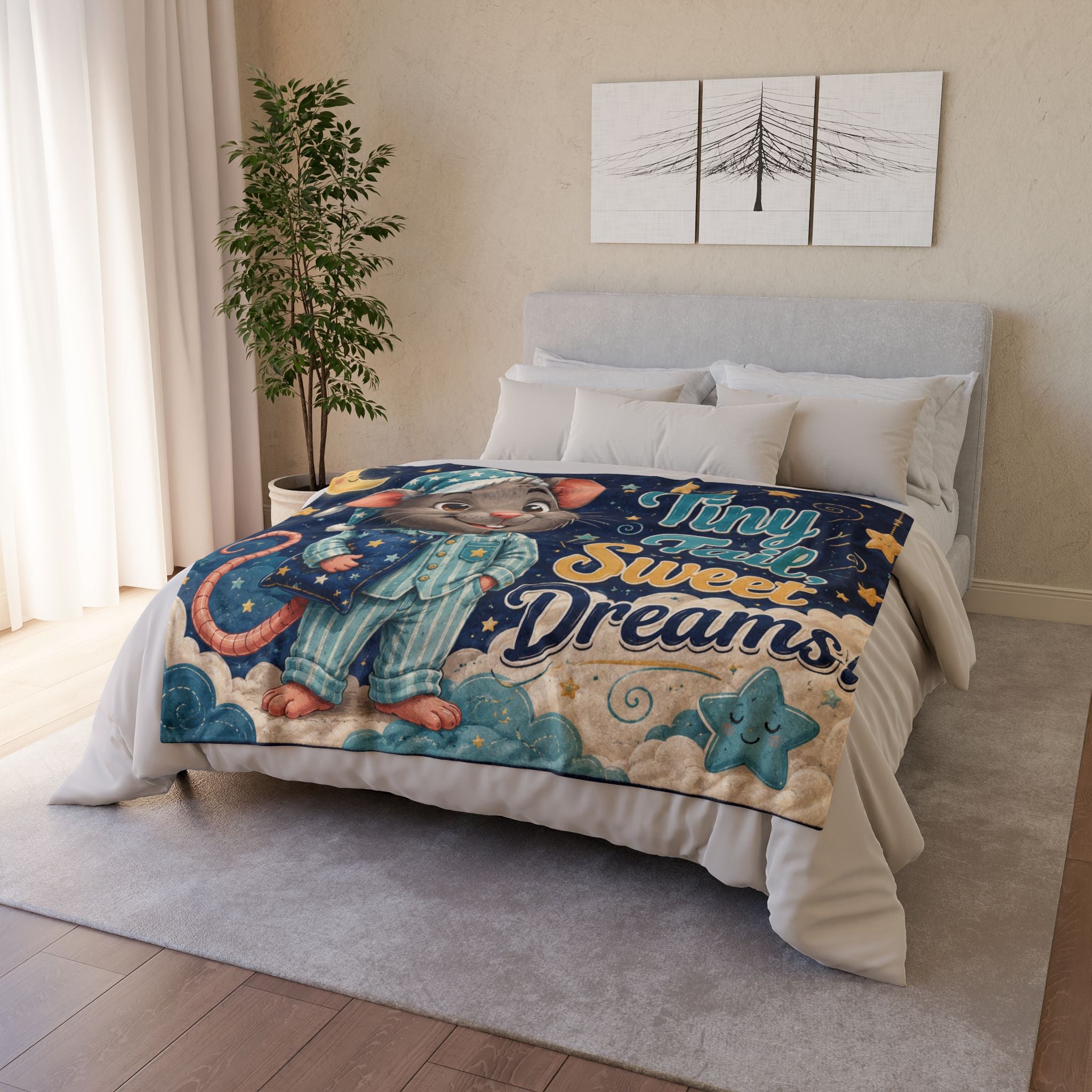 “Tiny Tail Sweet Dreams” Plush Blanket