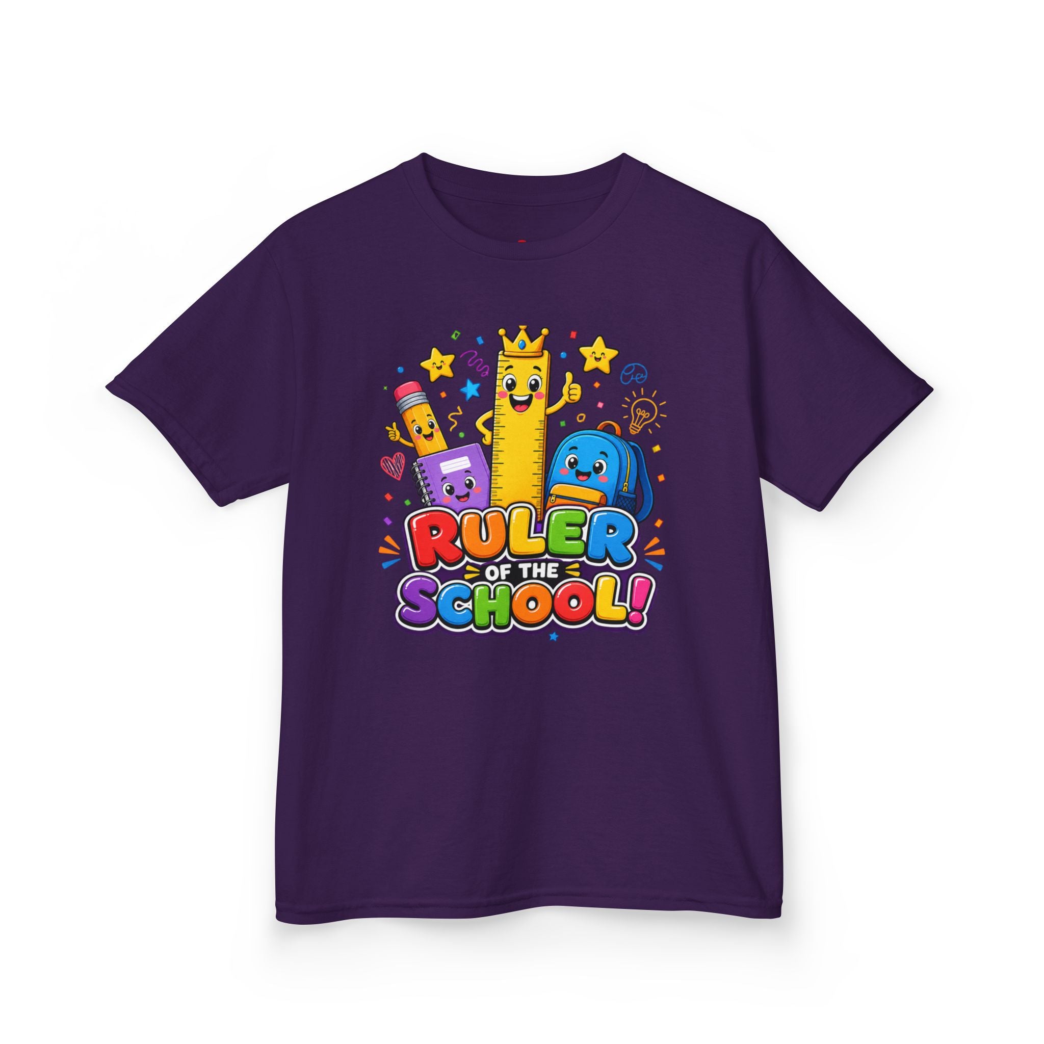 Ruler of the School kids T-Shirt | Cute School Supplies Graphic