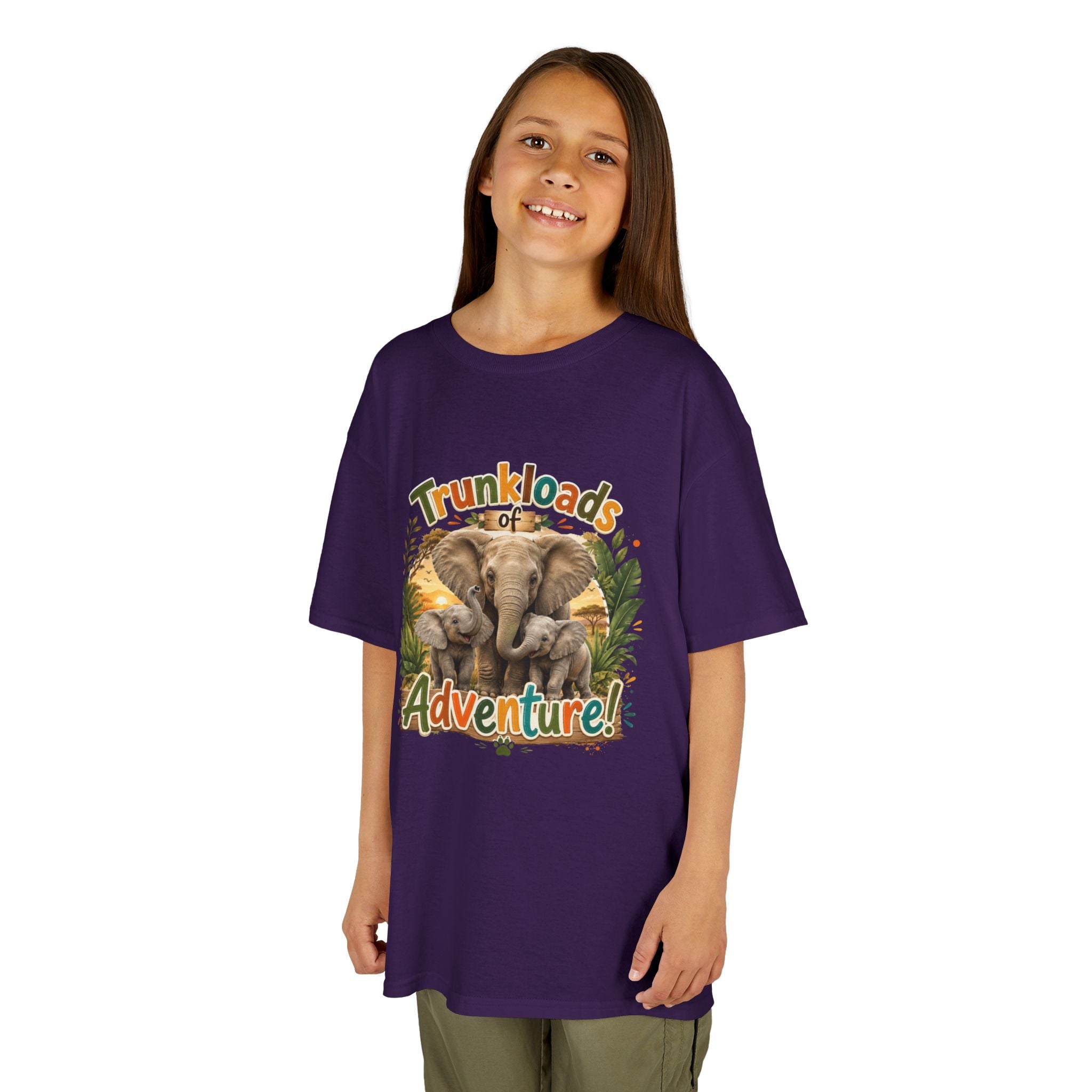 Kids Tee - "Trunkloads of Adventure" Elephant Graphic