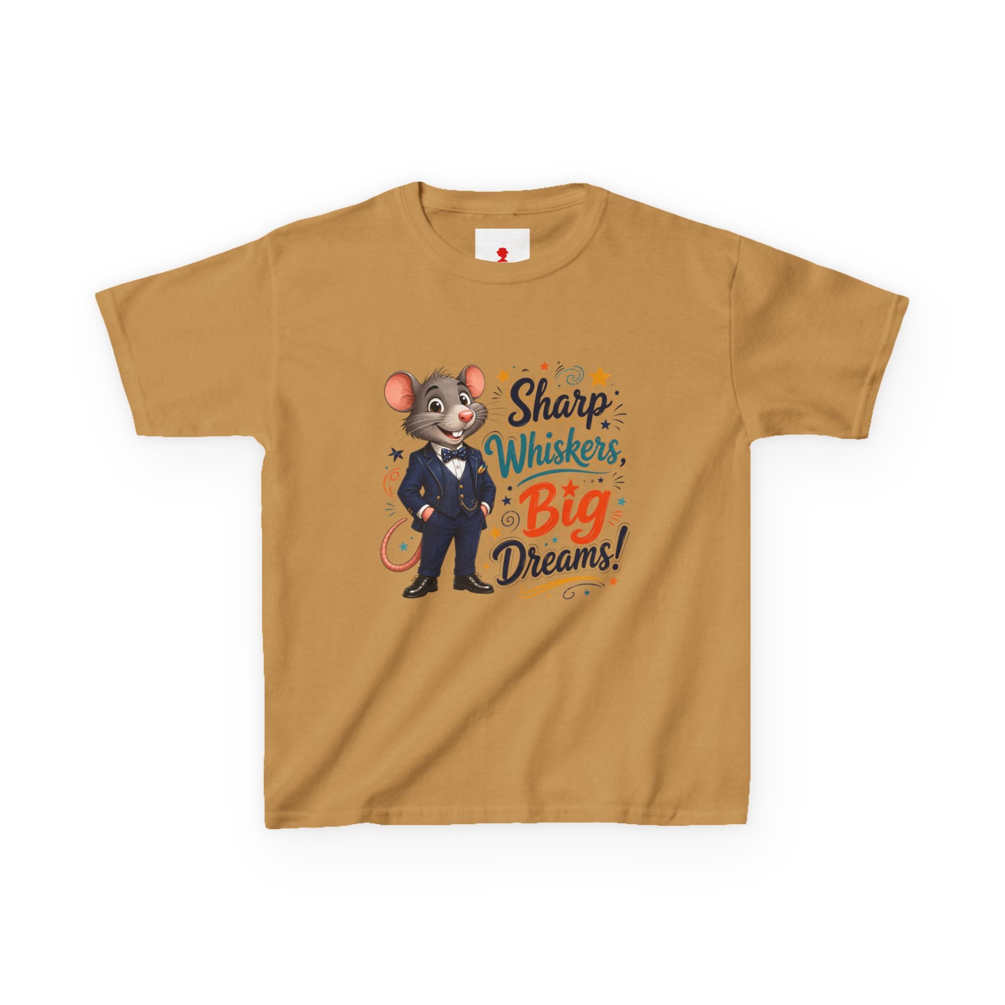 Kids Tee — "Sharp Whiskers, Big Dreams" Mouse Graphic