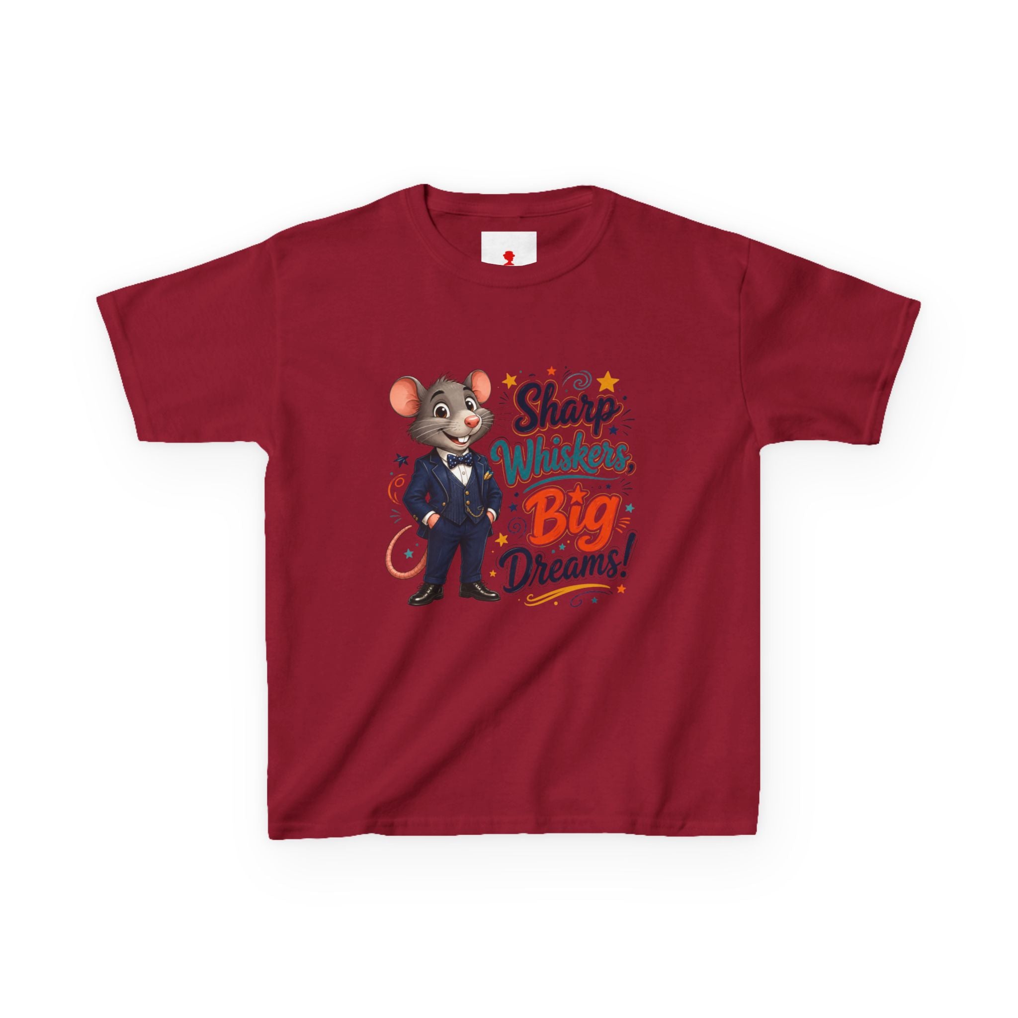 Kids Tee — "Sharp Whiskers, Big Dreams" Mouse Graphic
