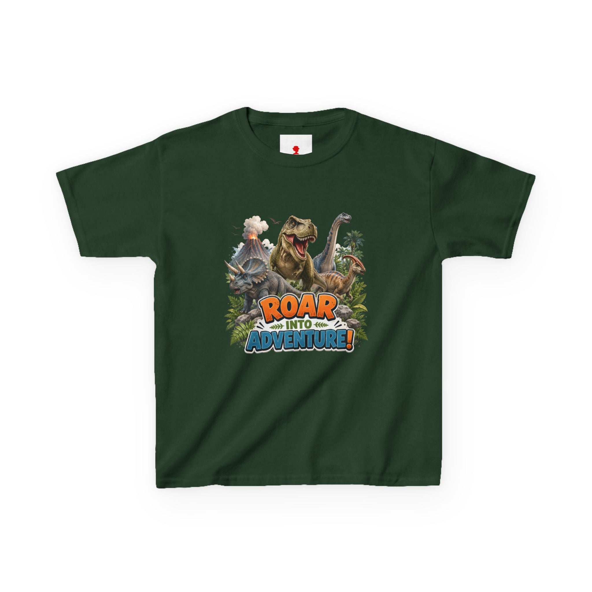 Kids Dinosaur Tee - "Roar Into Adventure" Graphic Shirt for Boys & Girls