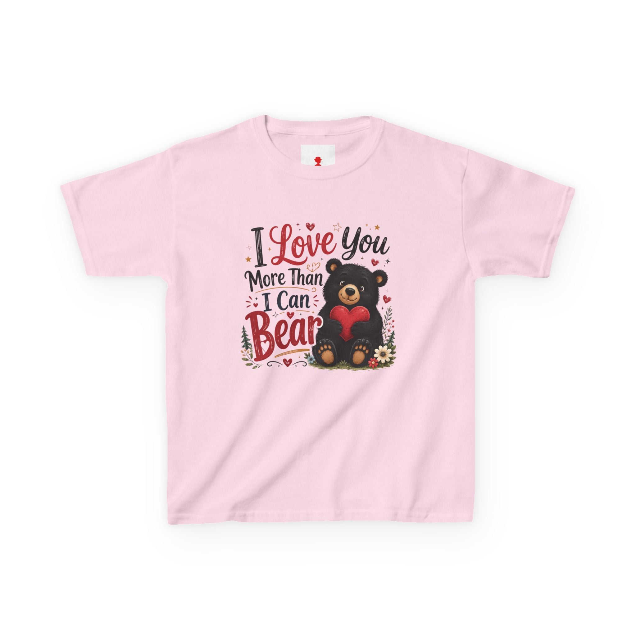 Kids T-Shirt - "I Love You More Than I Can Bear" Cute Bear Valentine Tee