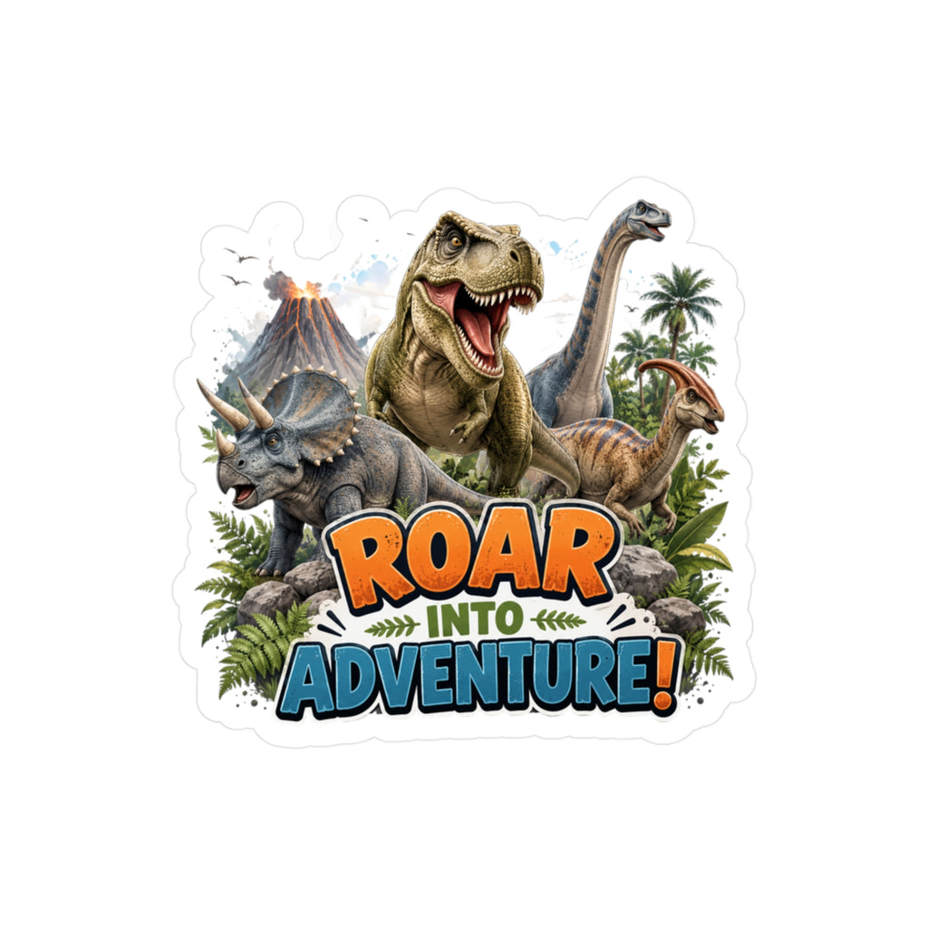 Roar Into Adventure! Dinosaur Kiss-Cut Vinyl Sticker