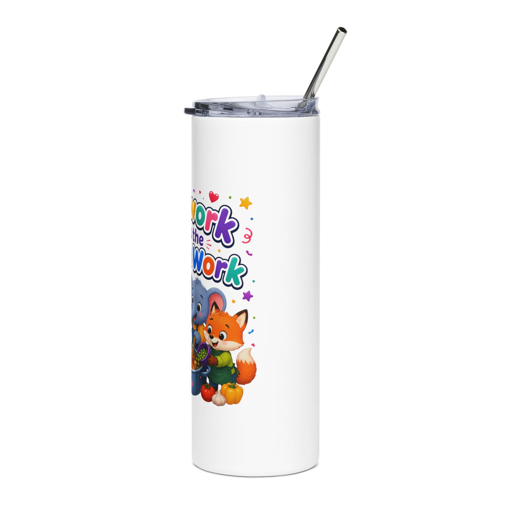 20oz Stainless Tumbler — "Teamwork Makes the Dream Work" Kids Cartoon Bottle