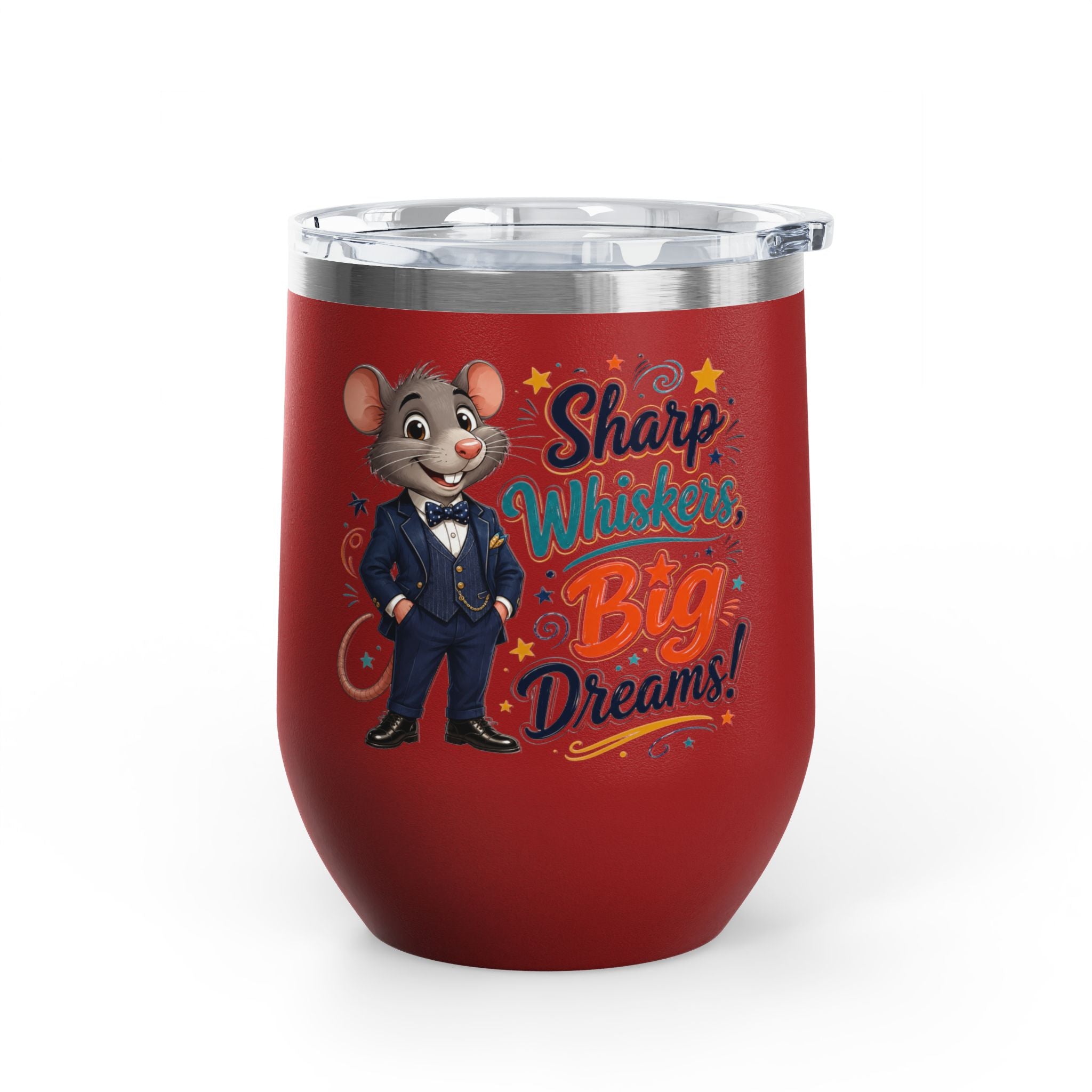 "Sharp Whiskers, Big Dreams" Mouse Design, 12oz Insulated