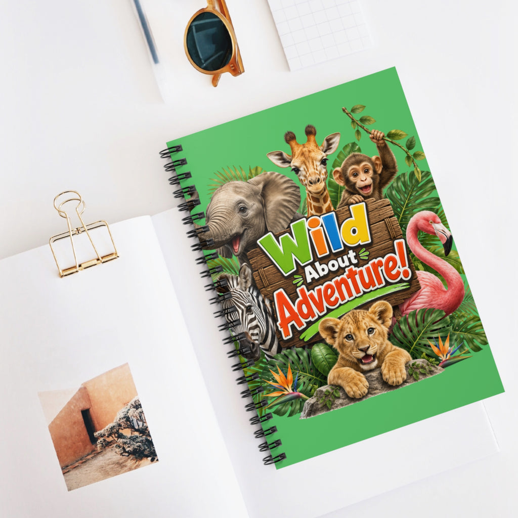 Wild About Adventure! Spiral Notebook — Kids Jungle Animal Ruled Journal