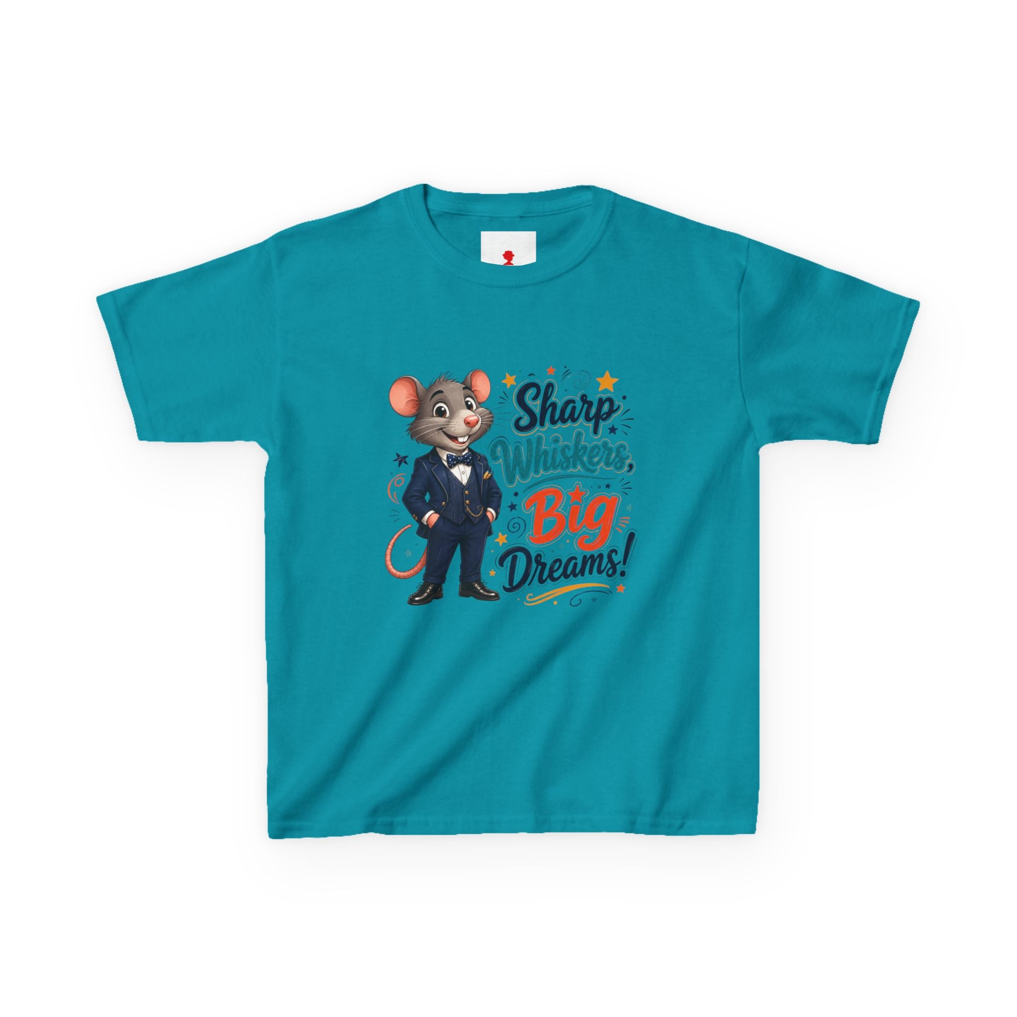Kids Tee — "Sharp Whiskers, Big Dreams" Mouse Graphic