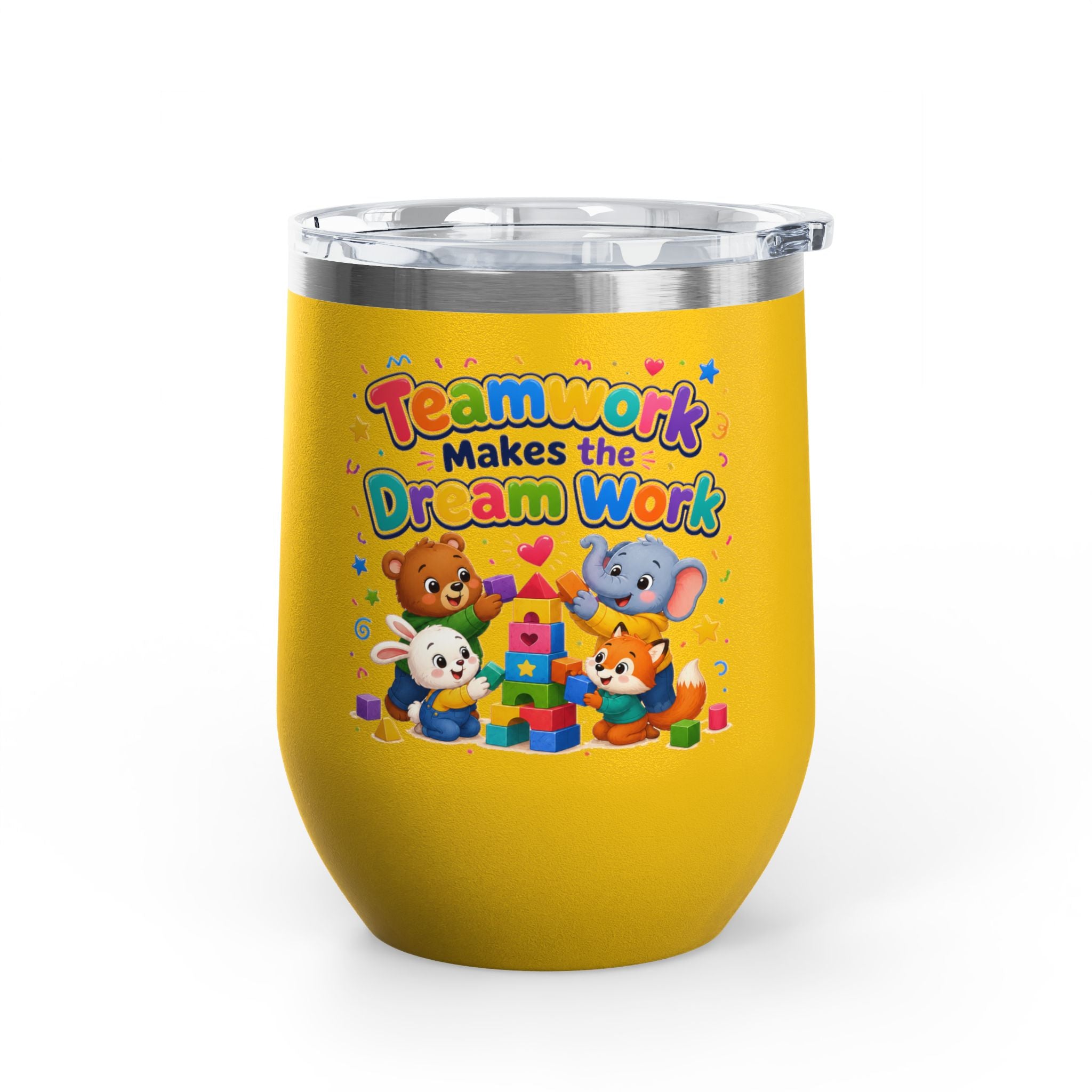 "Teamwork Makes the Dream Work" Kids Animal Stack 12oz