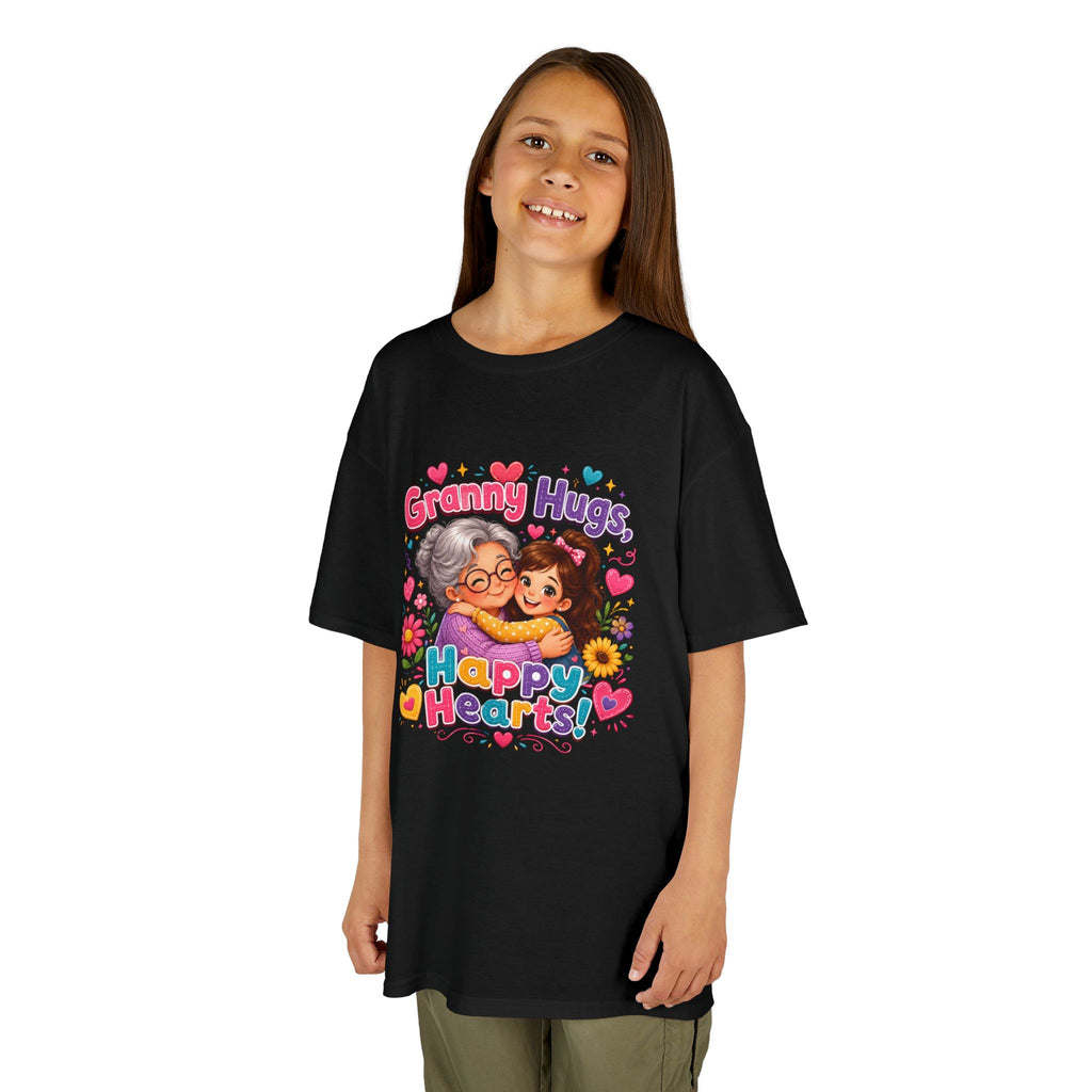 Granny Hugs Happy Hearts Tee | Grandma Grandchild Cute Illustration