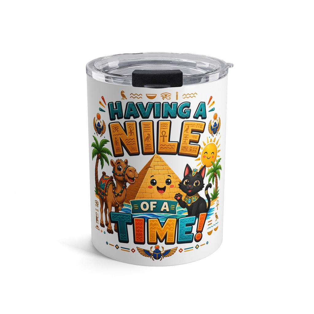 Having a Nile of a Time Tumbler 10oz | Egyptian Pyramid Cat Camel Design
