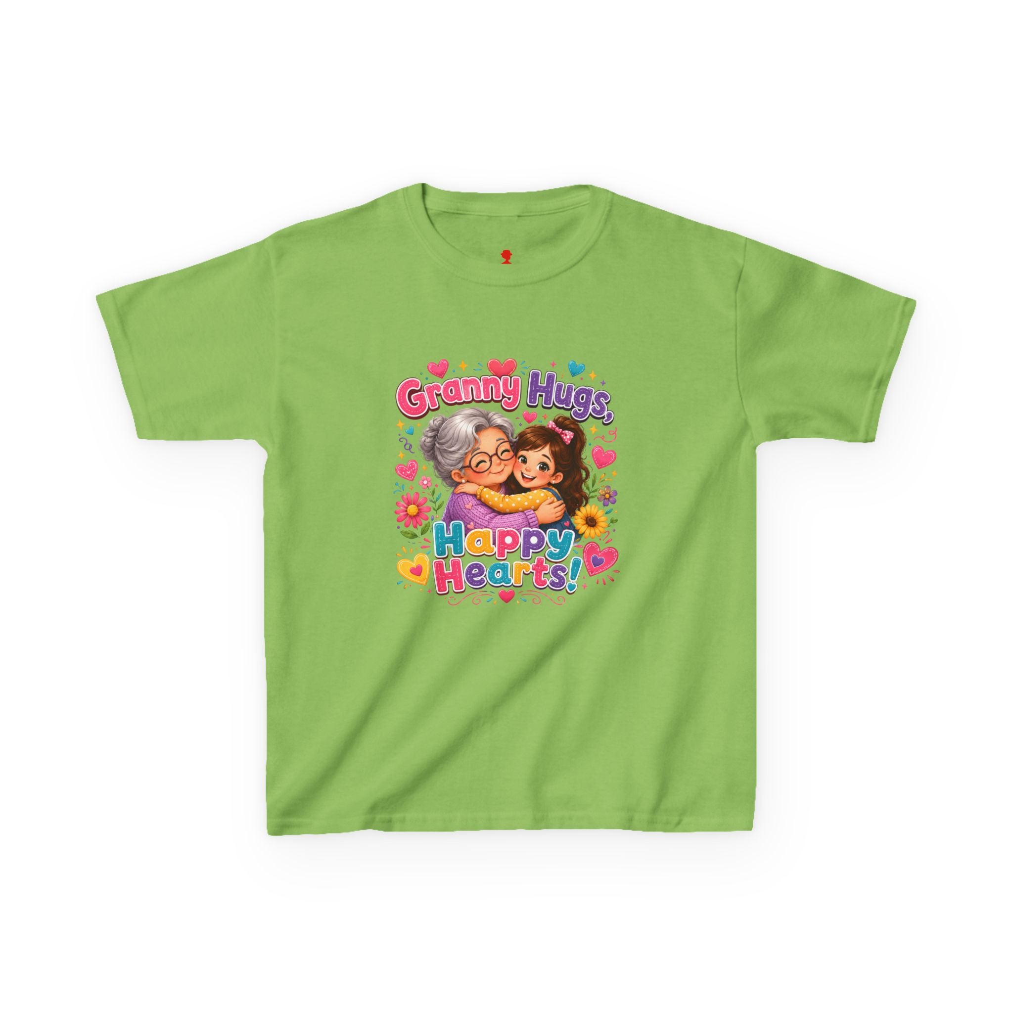 Granny Hugs Happy Hearts Tee | Grandma Grandchild Cute Illustration