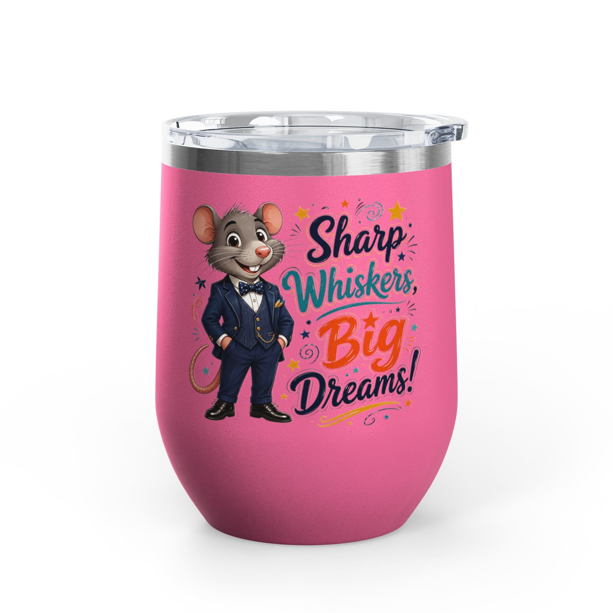 "Sharp Whiskers, Big Dreams" Mouse Design, 12oz Insulated