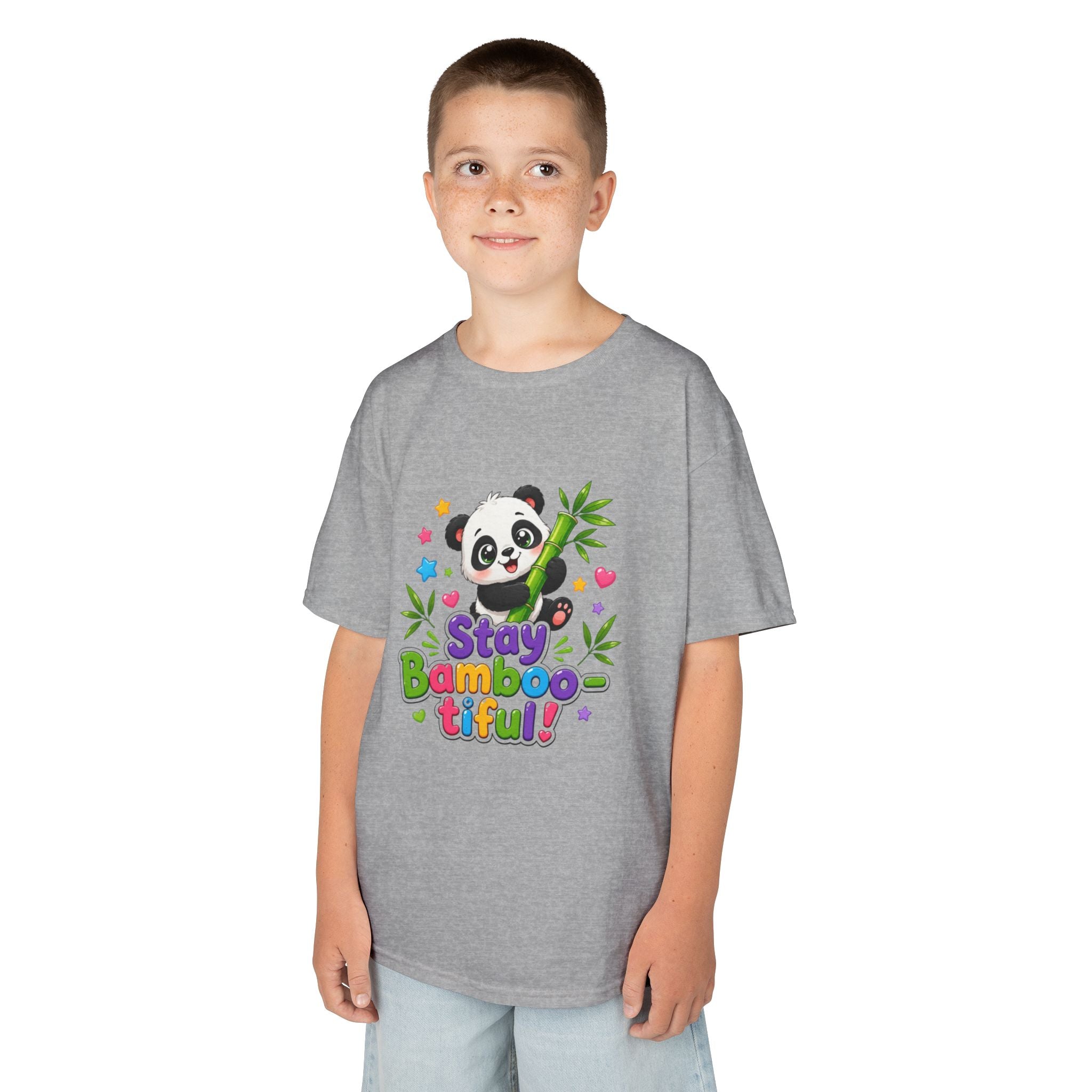 Kids Panda 'Stay Bambootiful!' T-Shirt — Cute Bamboo Forest Tee for Boys & Girls