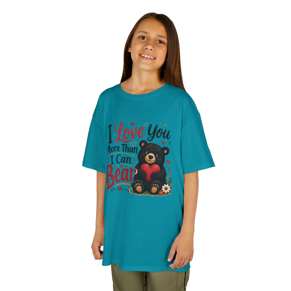 Kids T-Shirt - "I Love You More Than I Can Bear" Cute Bear Valentine Tee