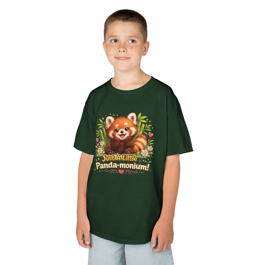 Red Panda Illustration Kids T-Shirt | "Just A Little Panda-monium"