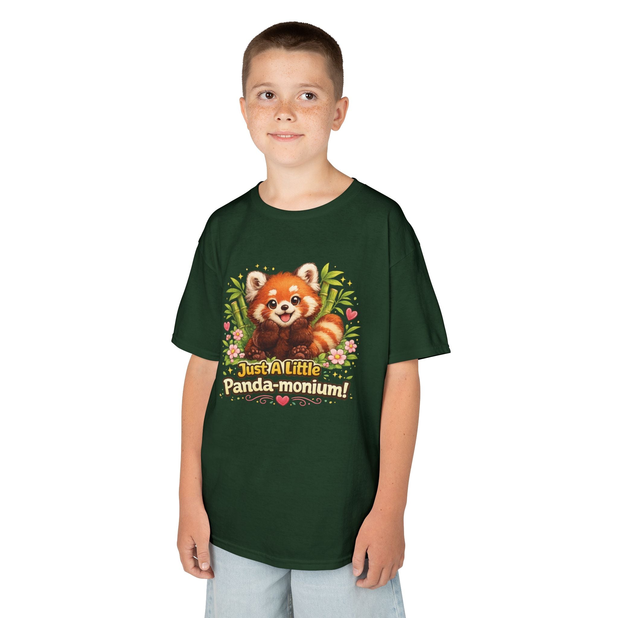 Red Panda Illustration Kids T-Shirt | "Just A Little Panda-monium"