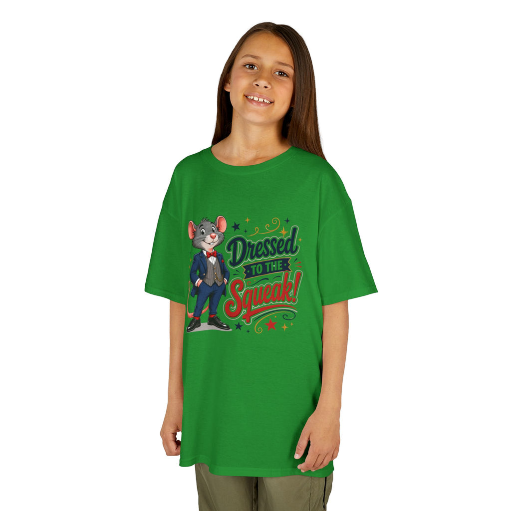 Kids Tee — "Dressed to the Squeak" Cartoon Mouse Graphic